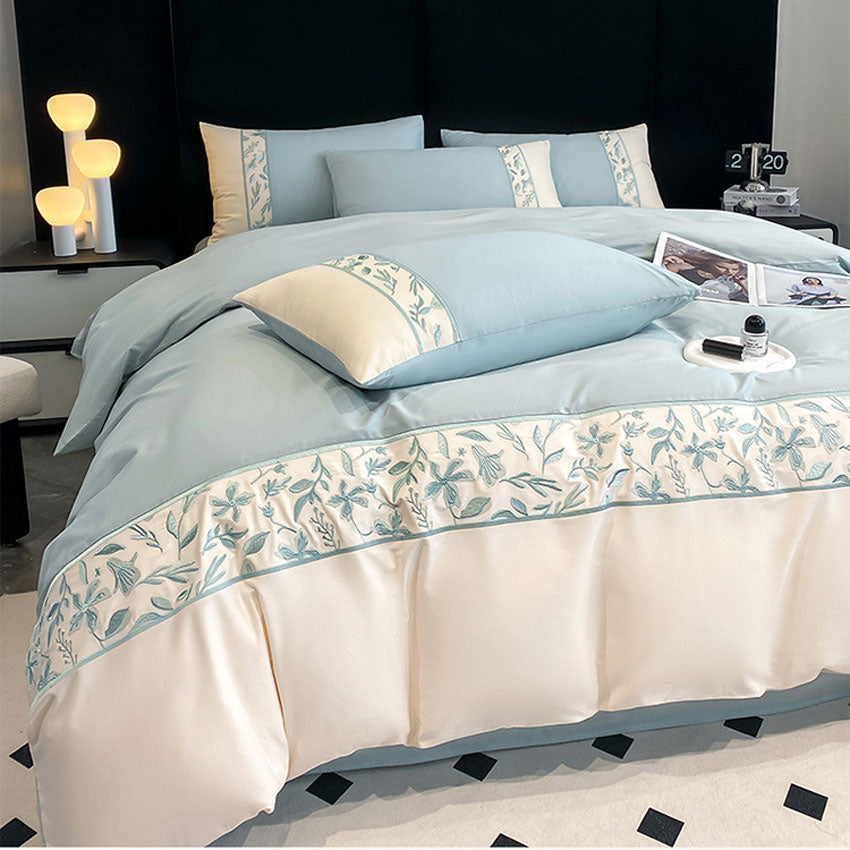Premium French 100S Long-Staple Cotton Embroidered Bedding Set | 3CARATS