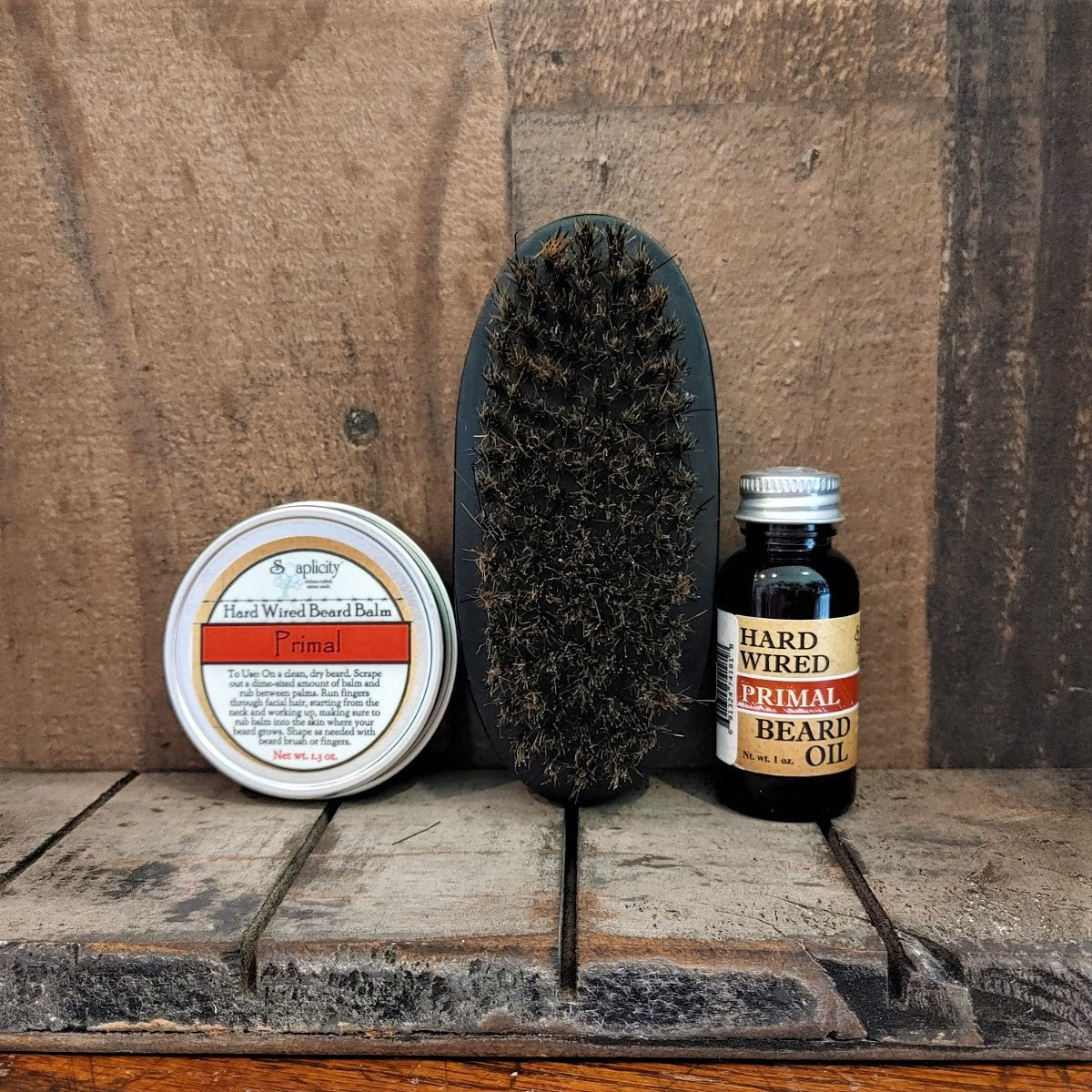 Beard-Pro Gift Set with Hard Wired Beard Oil, Balm, &amp;amp; Brush