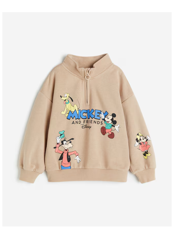 Printed zip-top sweatshirt