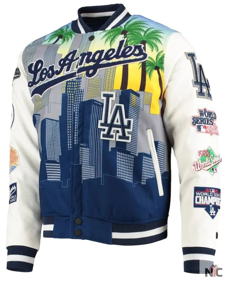 Pro Standard White Los Angeles Dodgers Varsity Jacket