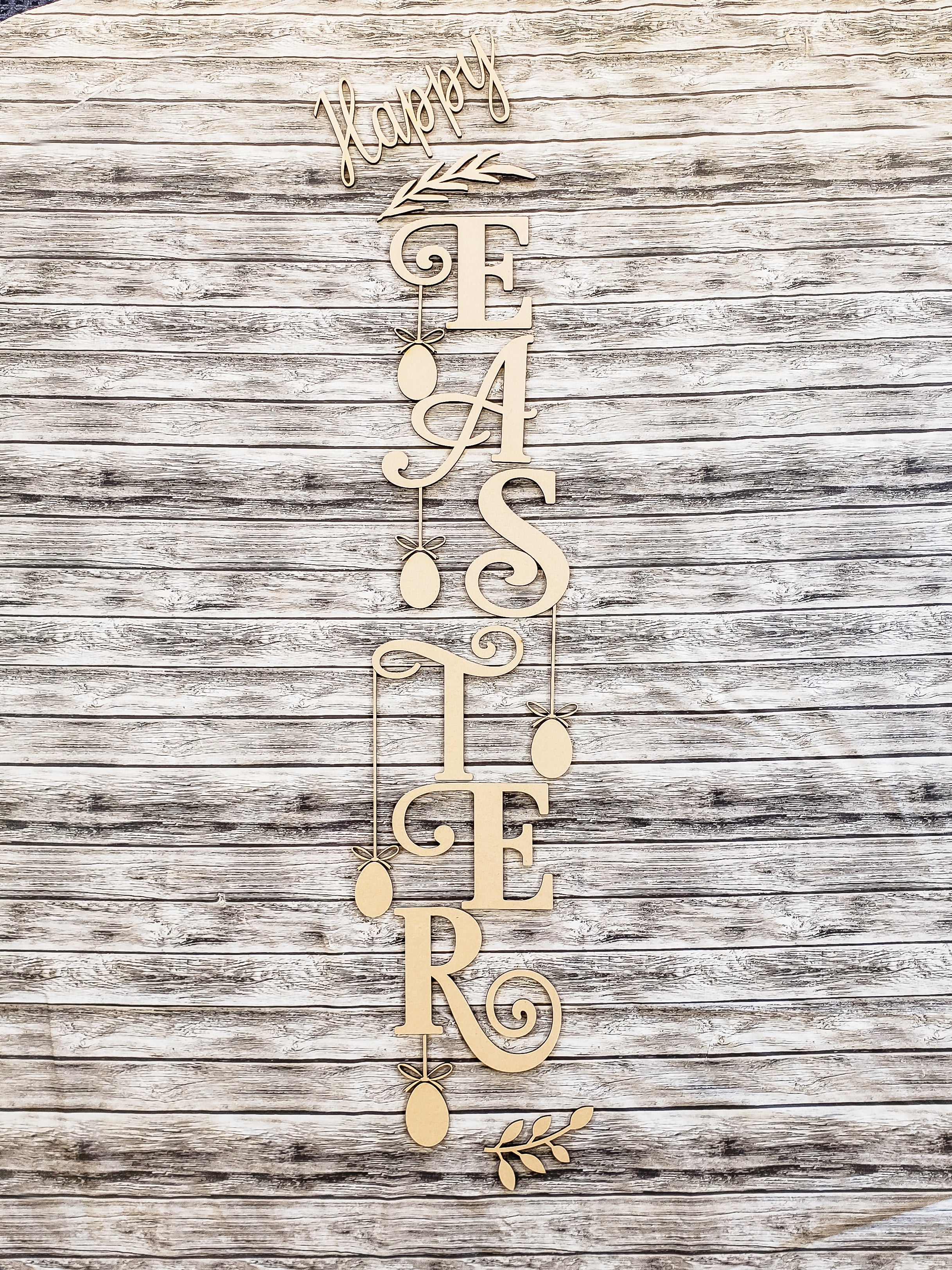 Happy EASTER Eggs Porch Leaner Unfinished Kit