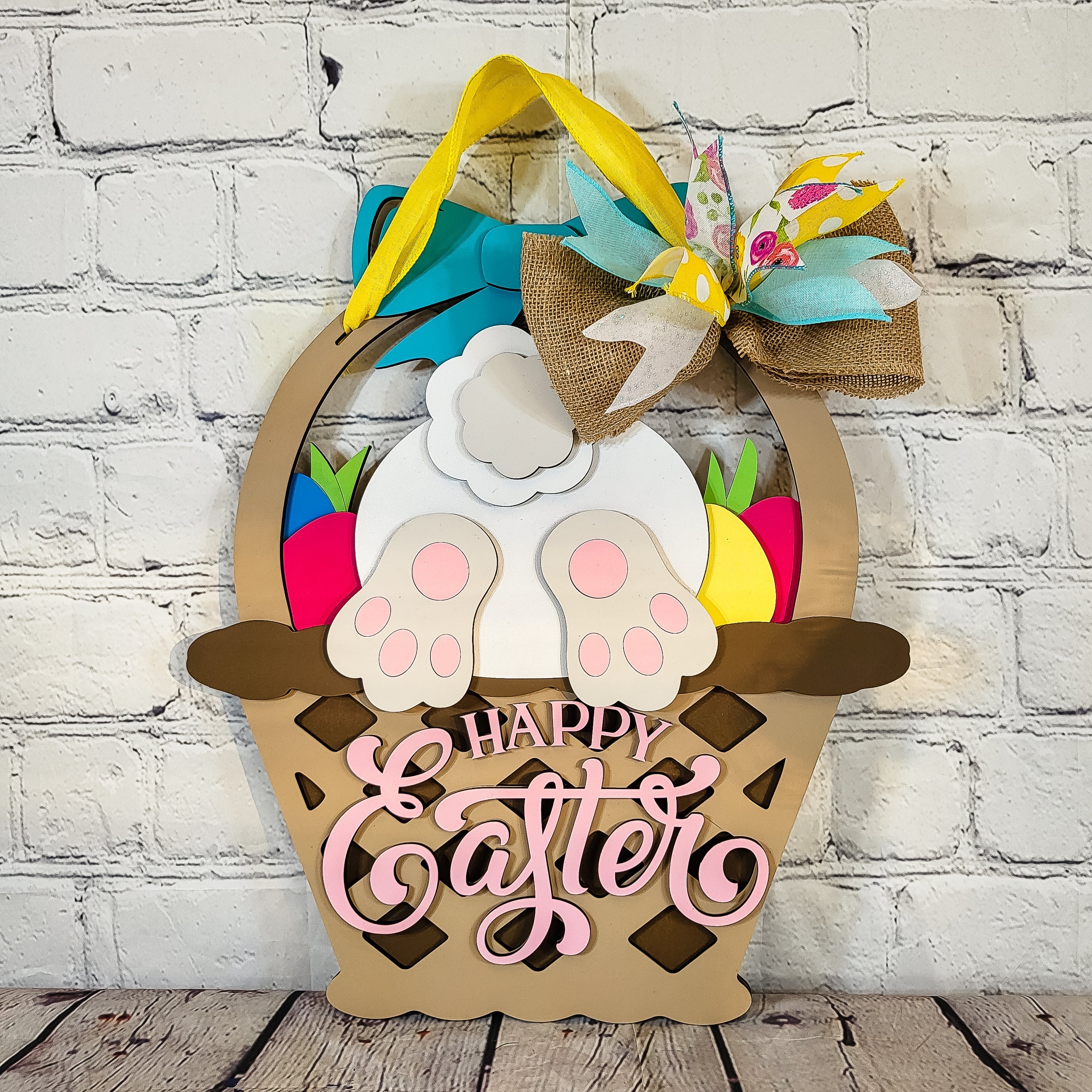 Happy Easter Bunny Butt Door Hanger
