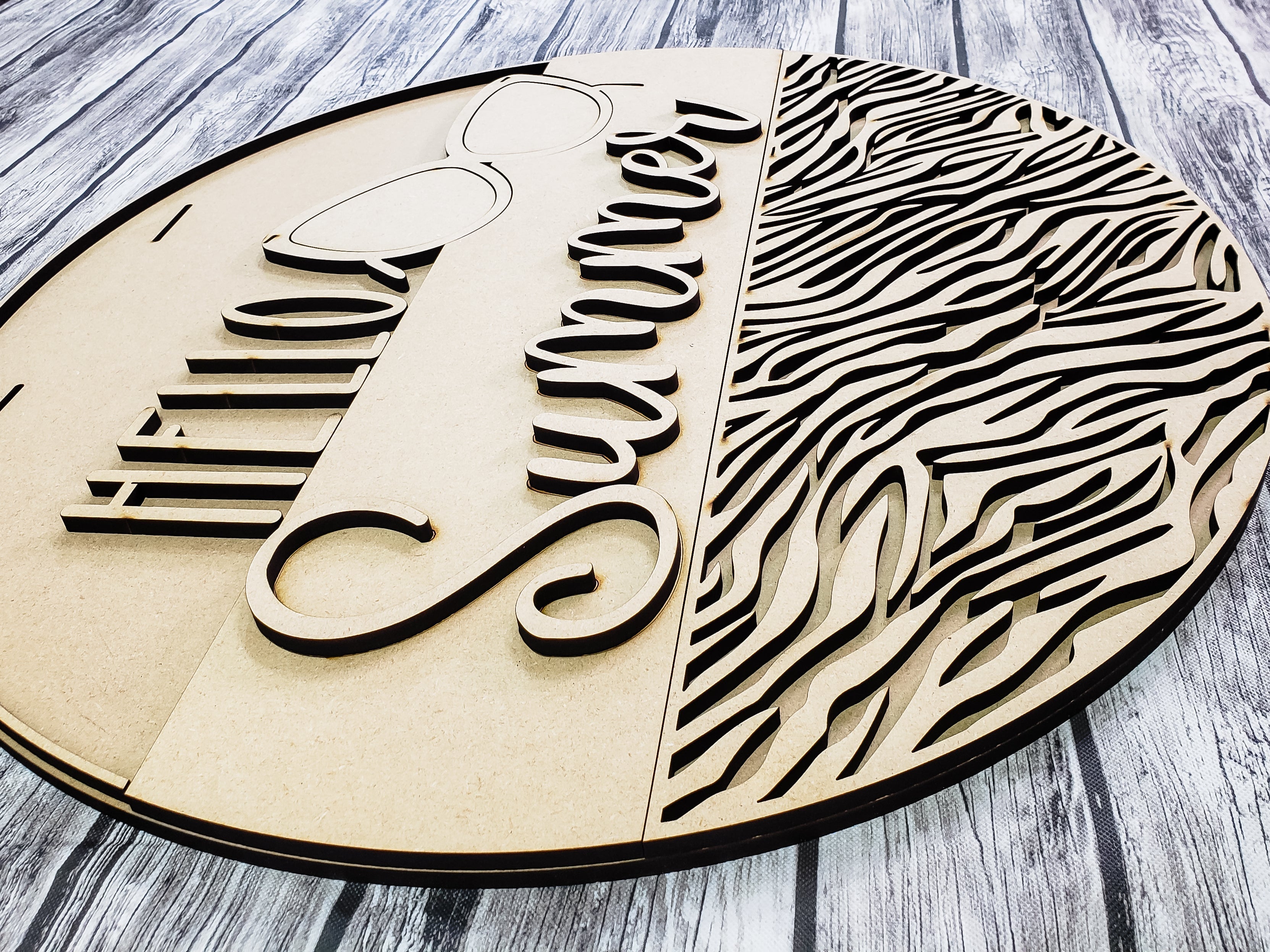 Hello Summer Sunglasses Door Hanger DIY Unfinished Kit