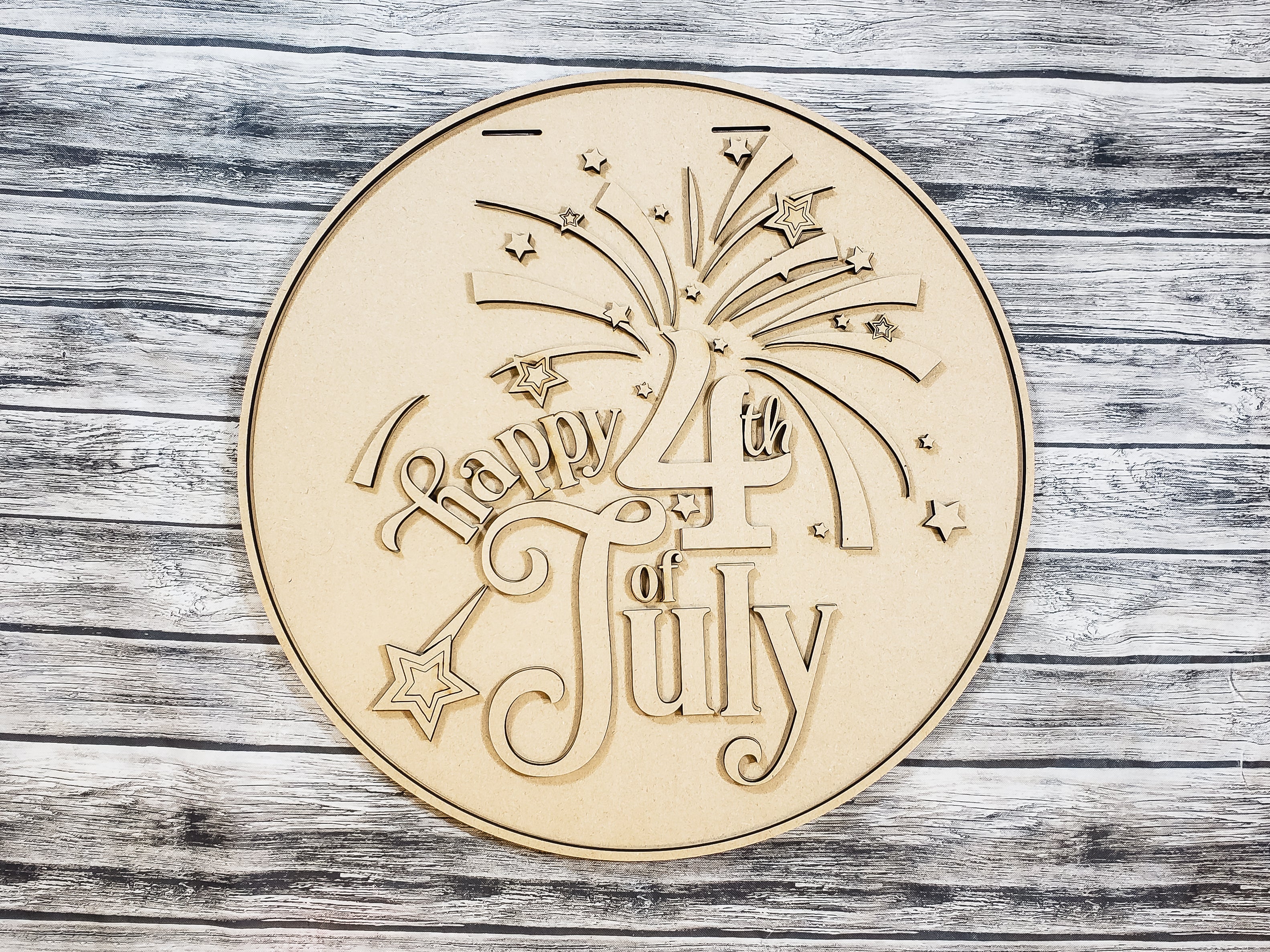 Happy 4th of July Door Hanger DIY Unfinished Kit