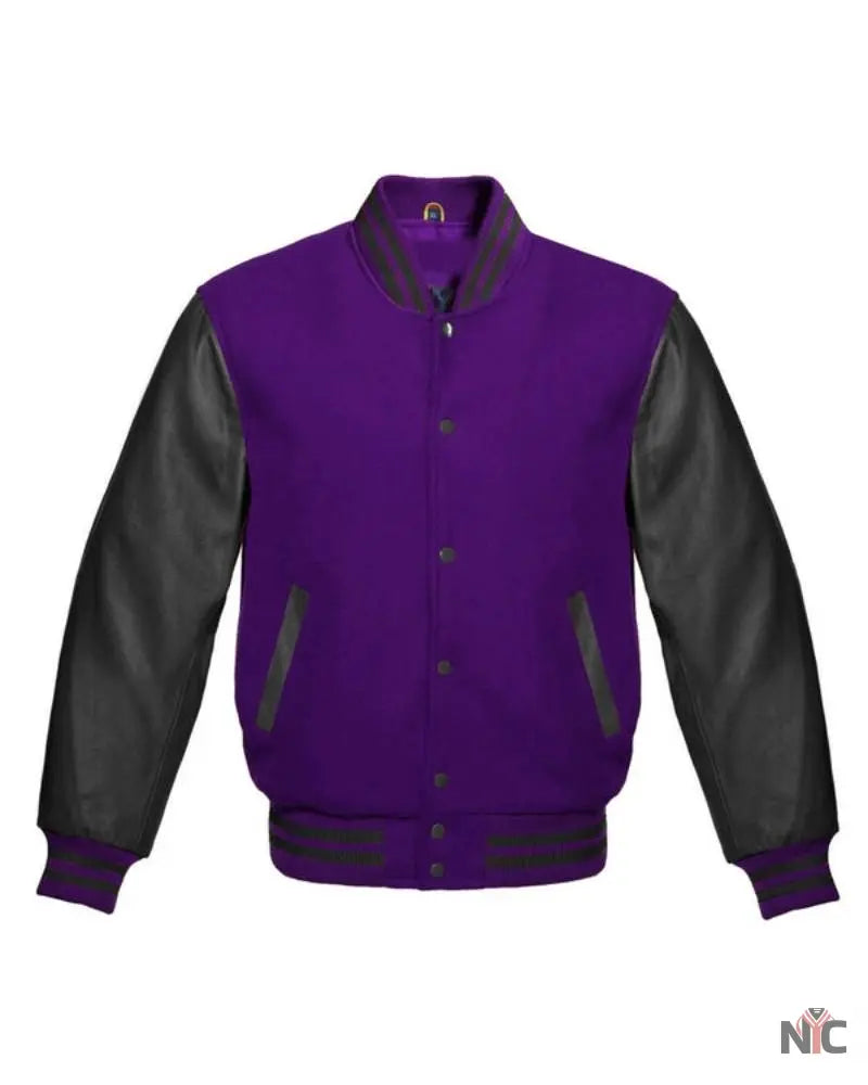 Purple And Black Varsity Jacket