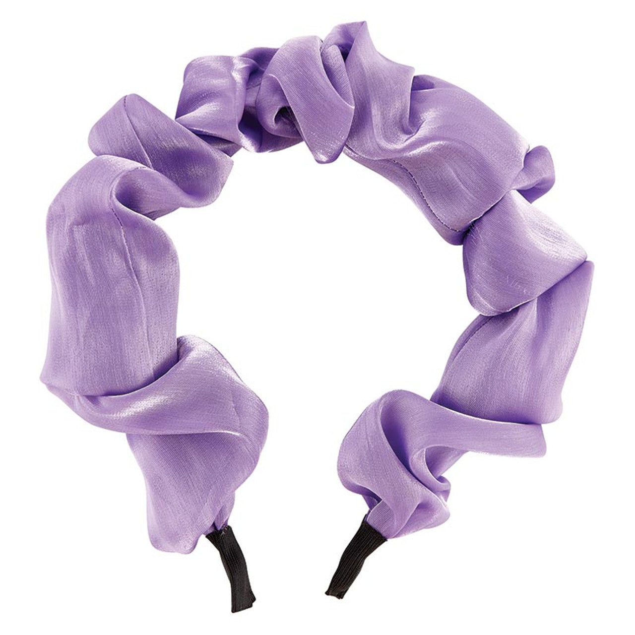 Purple Chiffon Headband | Poly Satin Headpiece Hair Accessory | 6.25&amp;#39;&amp;#39;