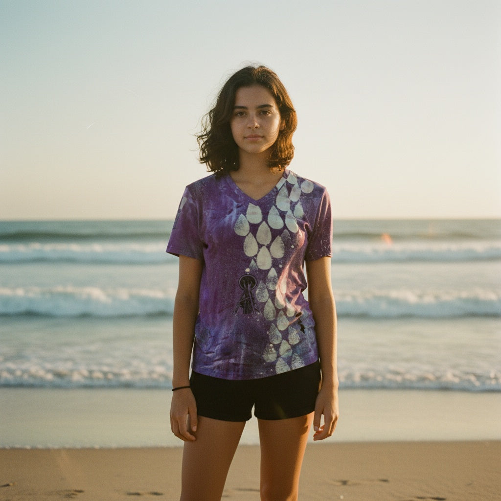 Purple Nebula Cloud with a Chance of Seattle Rain Women&amp;#39;s T-shirt