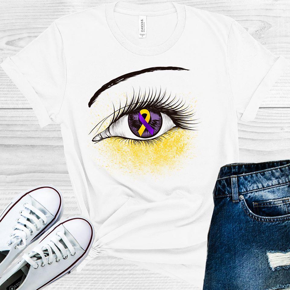 Purple &amp;amp; Yellow Ribbon Awareness Eye Graphic Tee