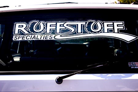 Ruffstuff Windshield Banner Sticker, White