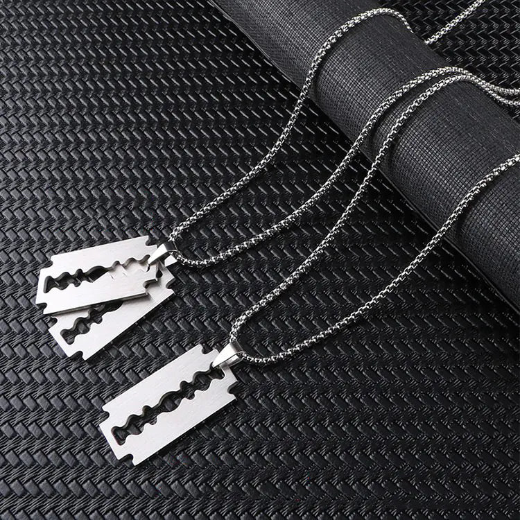 Style Loft Collection Titanium Steel Razor Blade Pendant Necklace