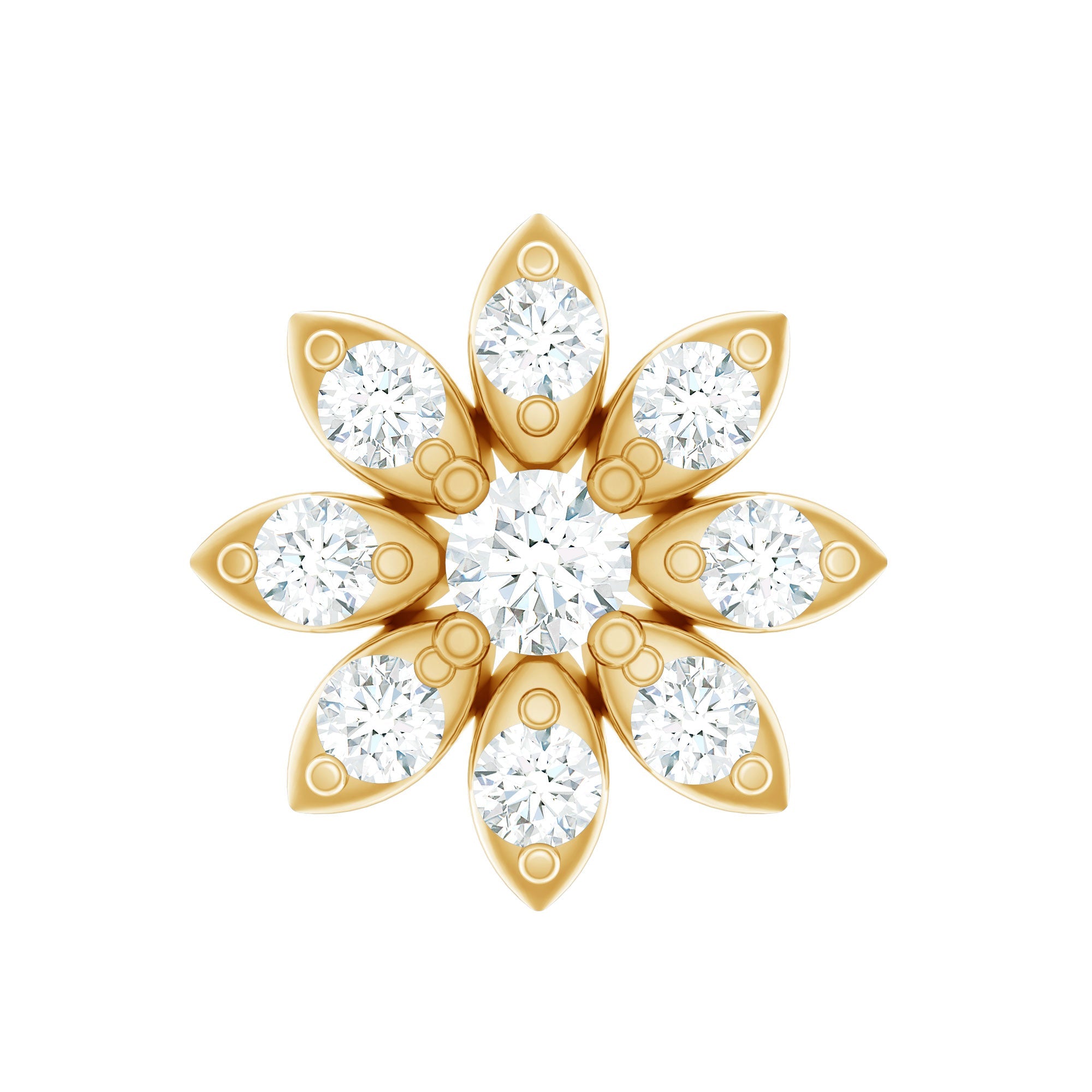 Flower Diamond Nose Ring Stud for Women