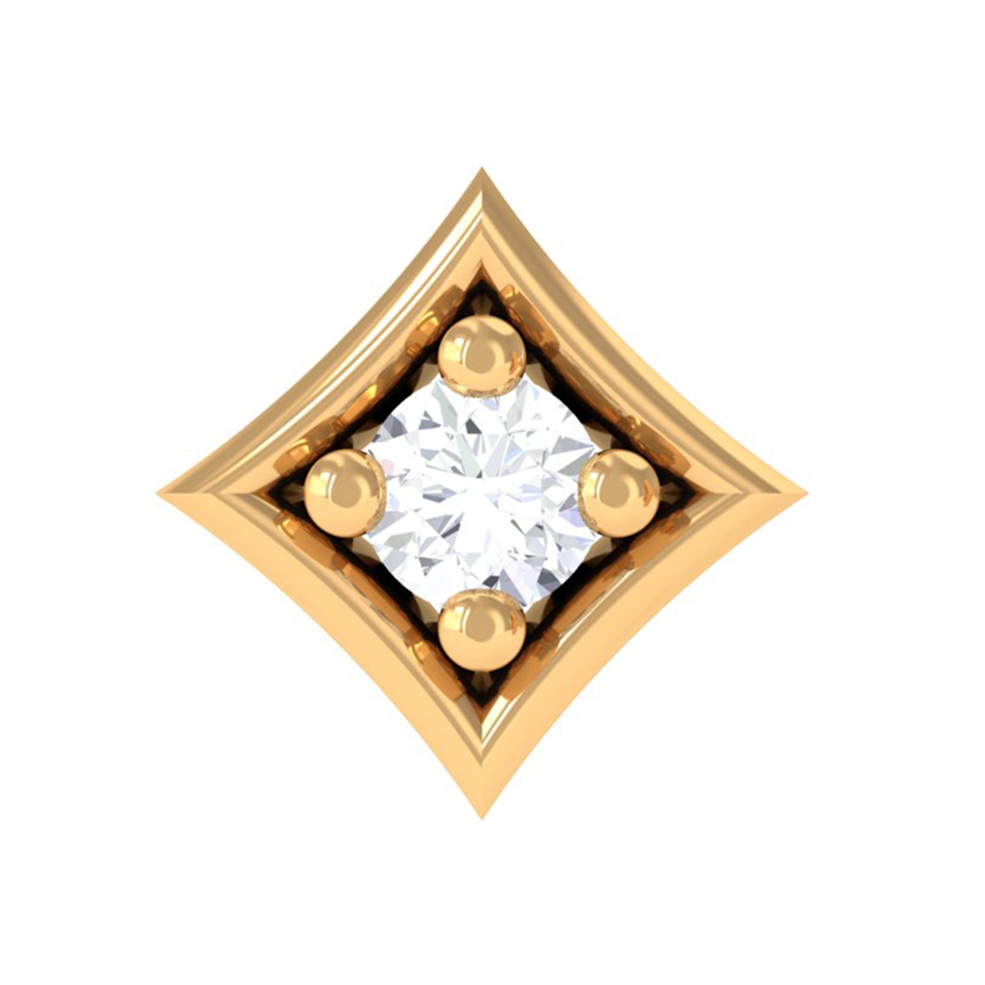 Round Moissanite Solitaire Geometric Nose Pin