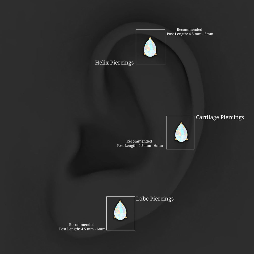 Dainty Ethiopian Opal Teardrop Earring for Helix Piercing