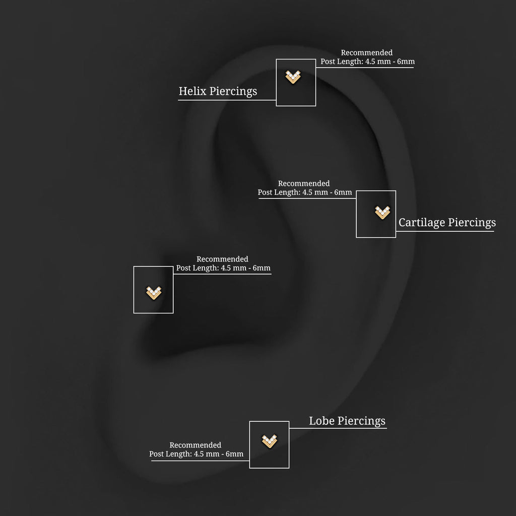 Diamond Arrow Earring for Conch Piercing