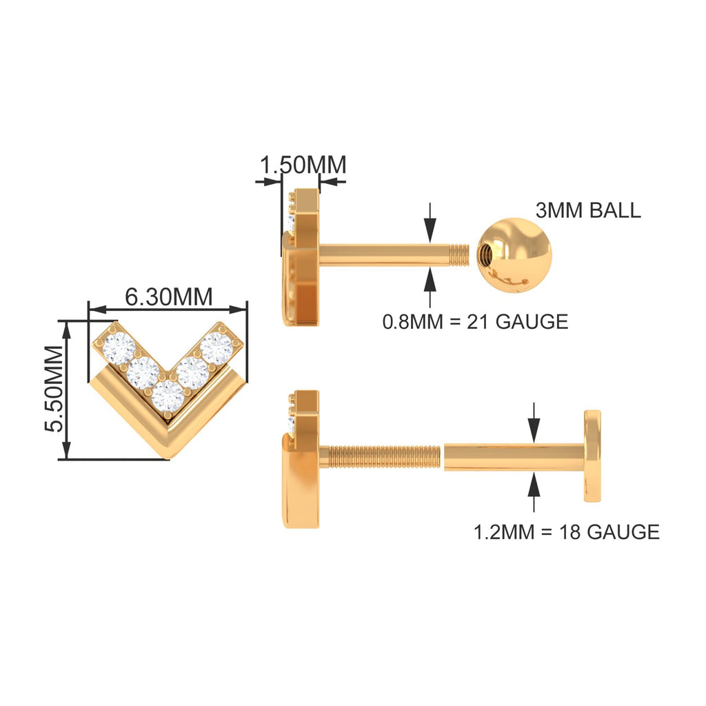 Diamond Arrow Earring for Conch Piercing
