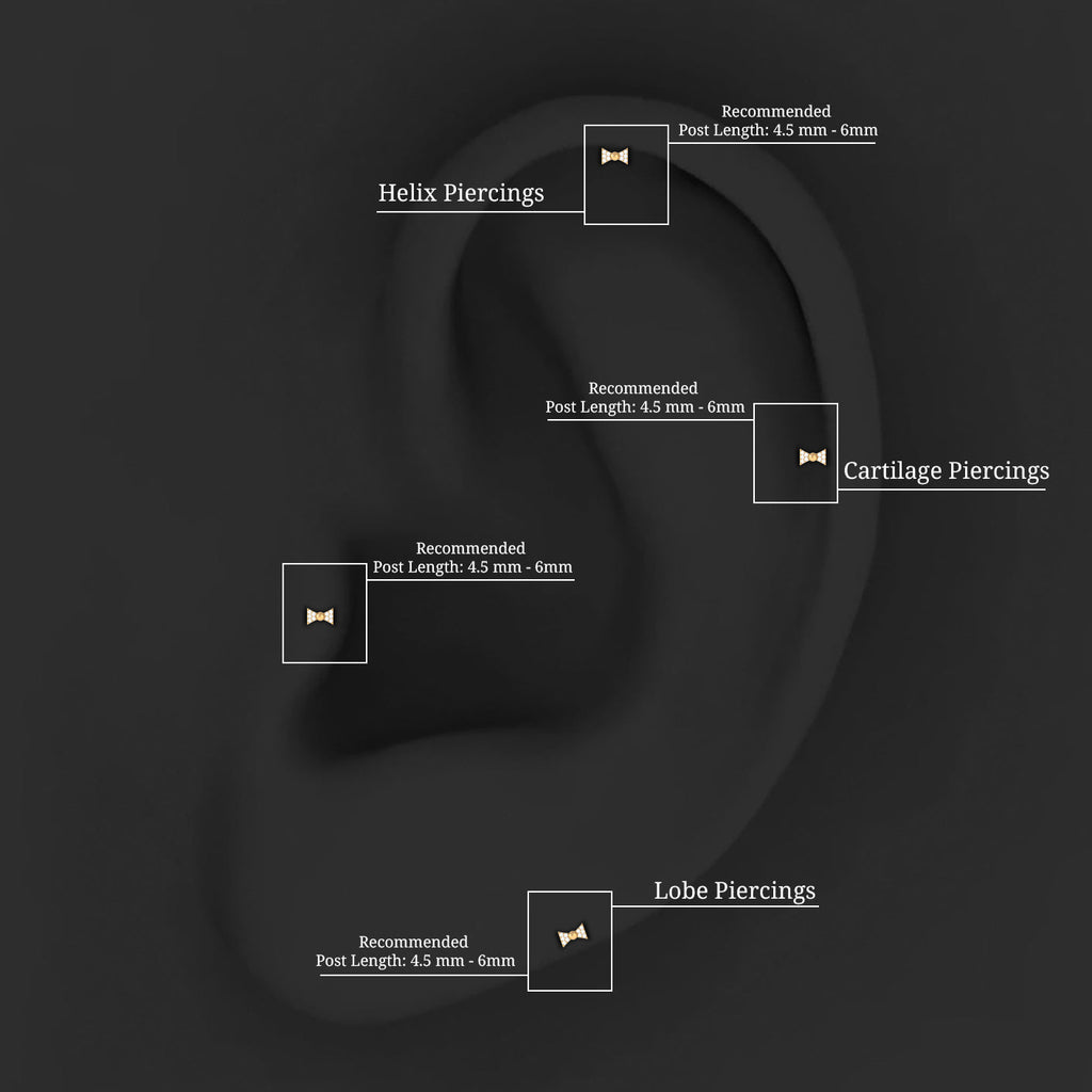 Diamond Bow Earring for Helix Piercing