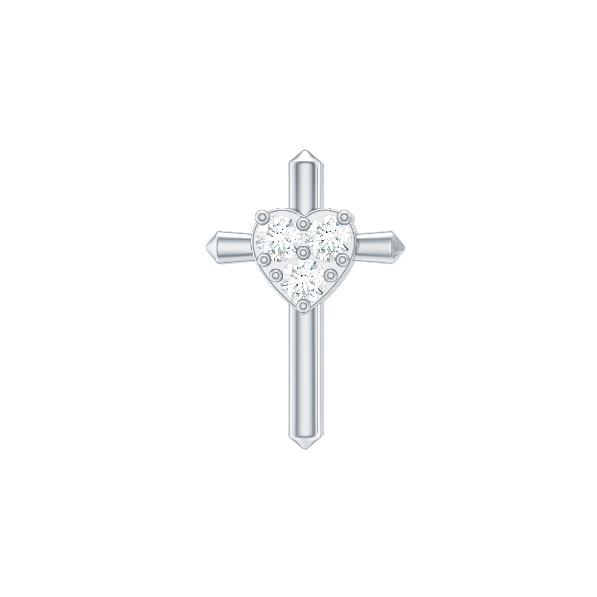 Round Natural Diamond Gold Cross Helix Earring