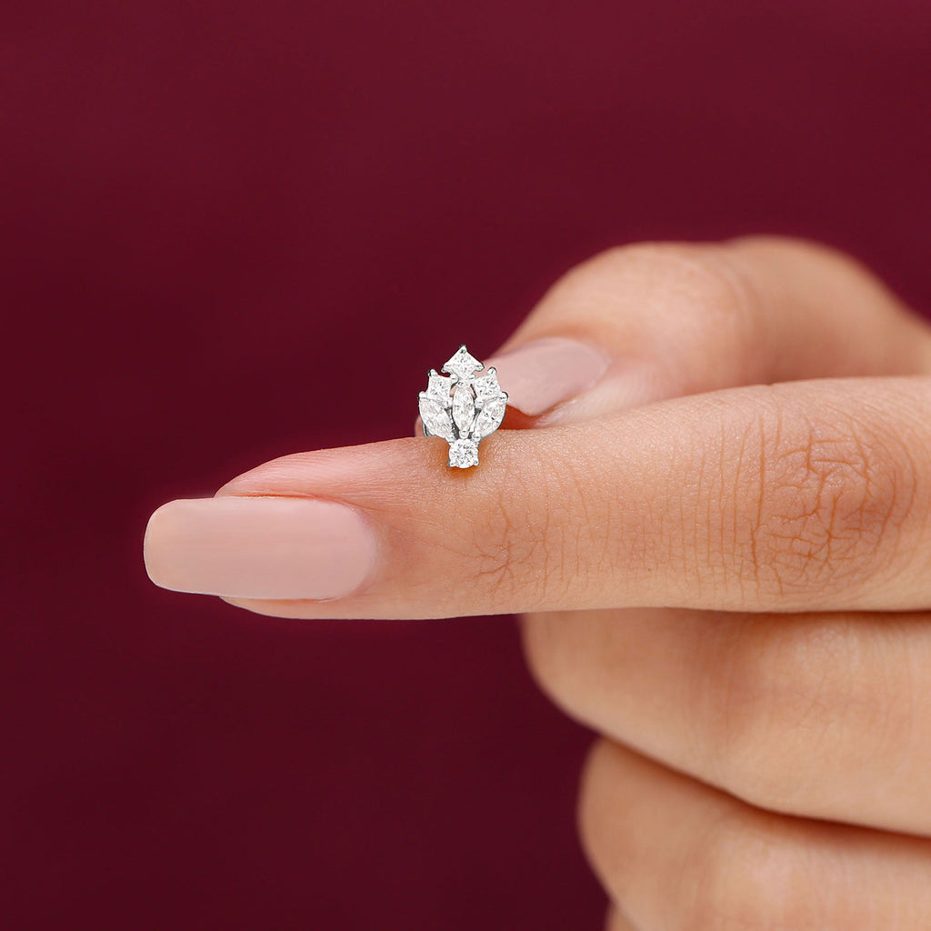 Real Diamond Designer Earring for Cartilage Piercing