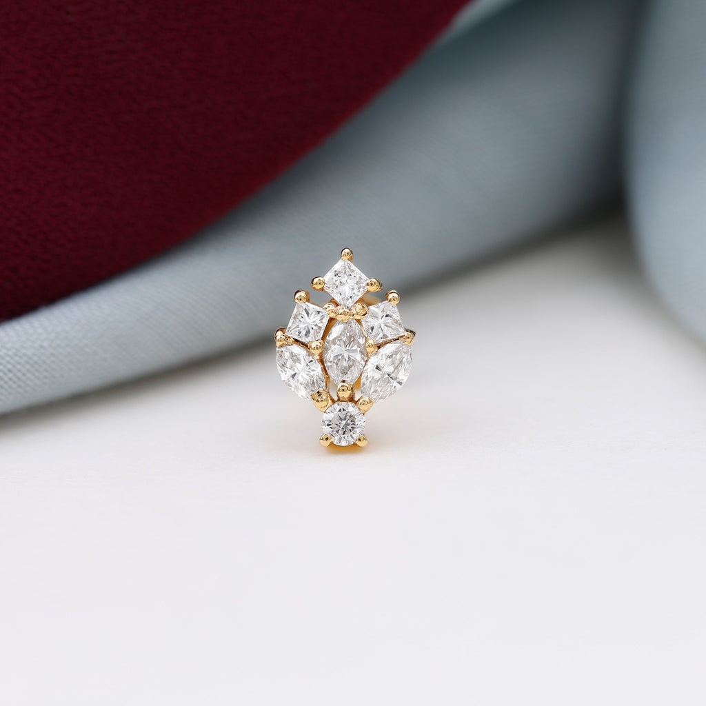 Real Diamond Designer Earring for Cartilage Piercing