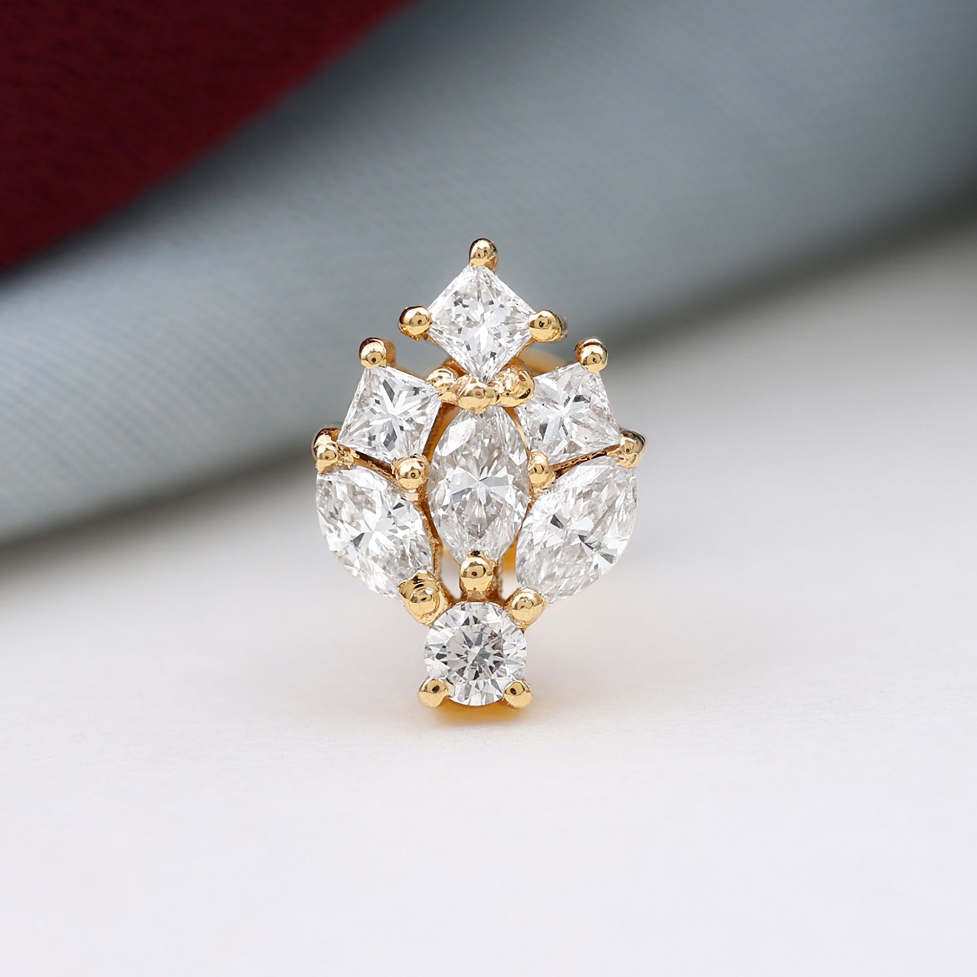 Real Diamond Designer Earring for Cartilage Piercing