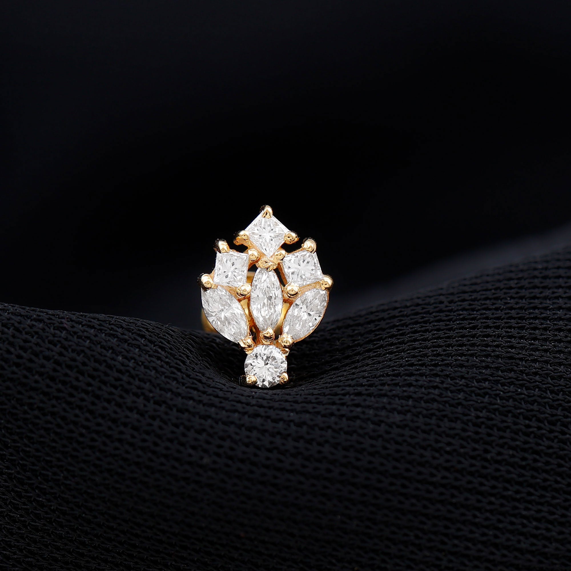 Real Diamond Designer Earring for Cartilage Piercing