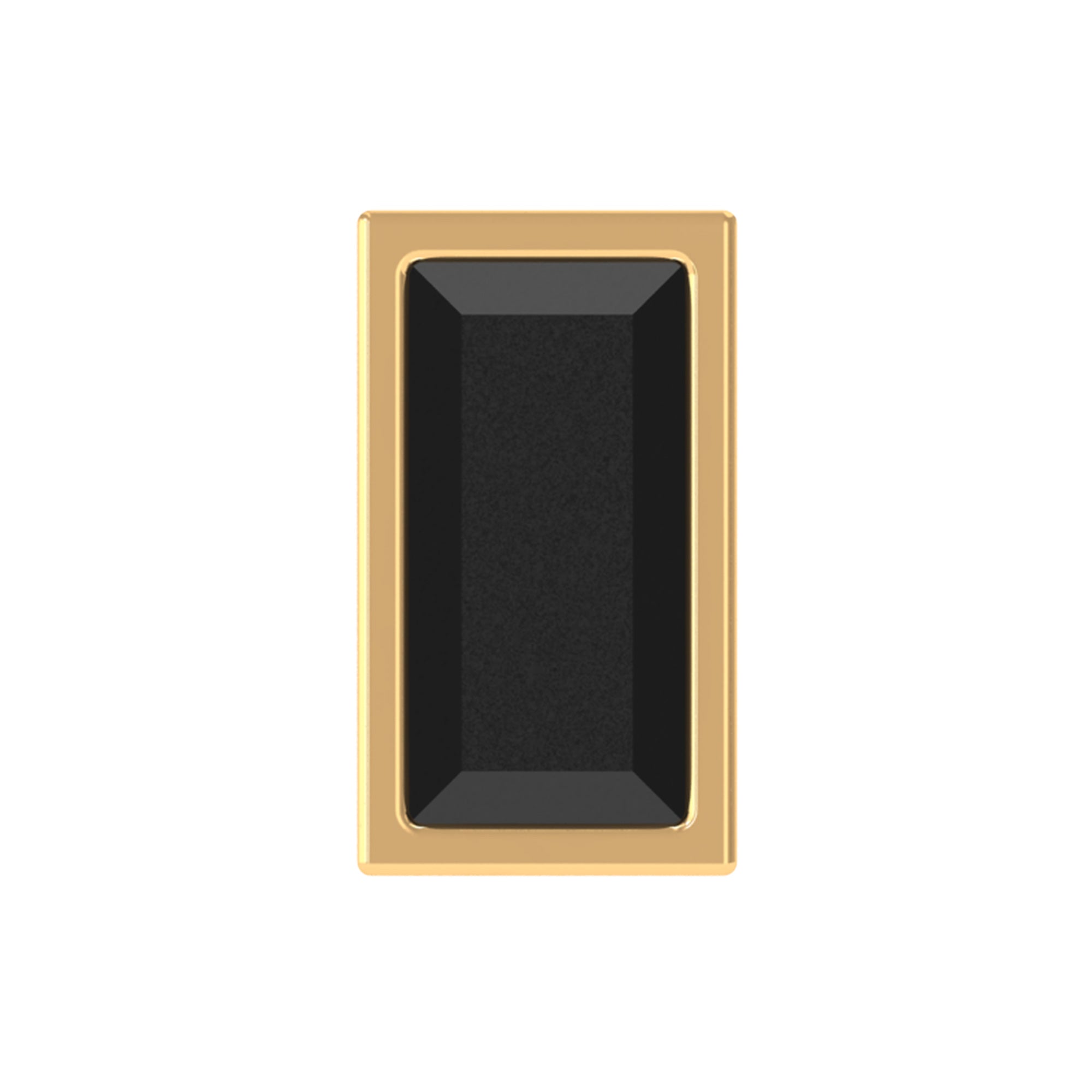 Simple Baguette Black Onyx Helix Earring in Bezel Setting