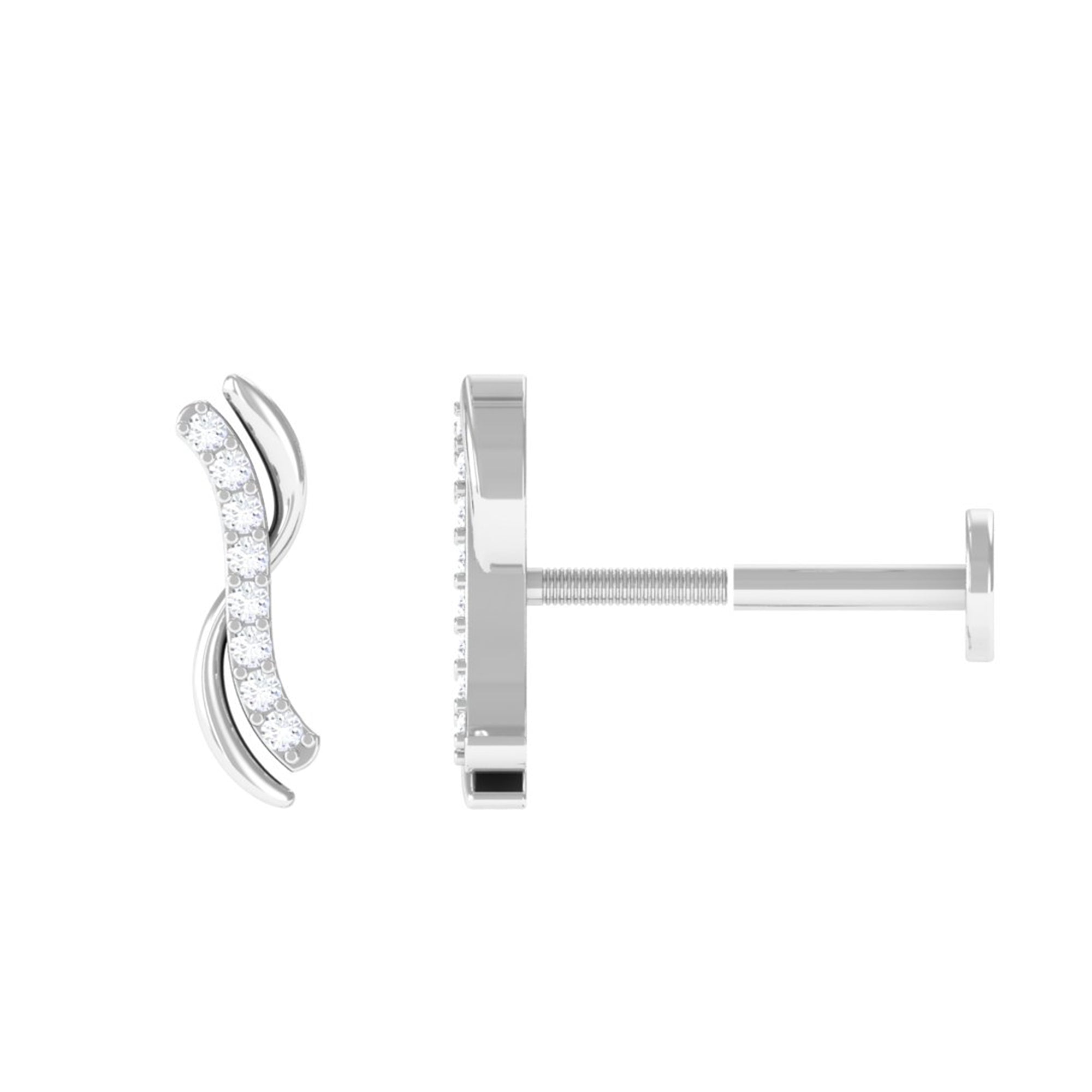 Diamond Wave Helix Piercing Earring