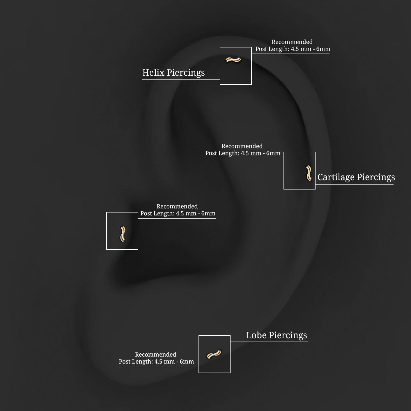 Diamond Wave Helix Piercing Earring