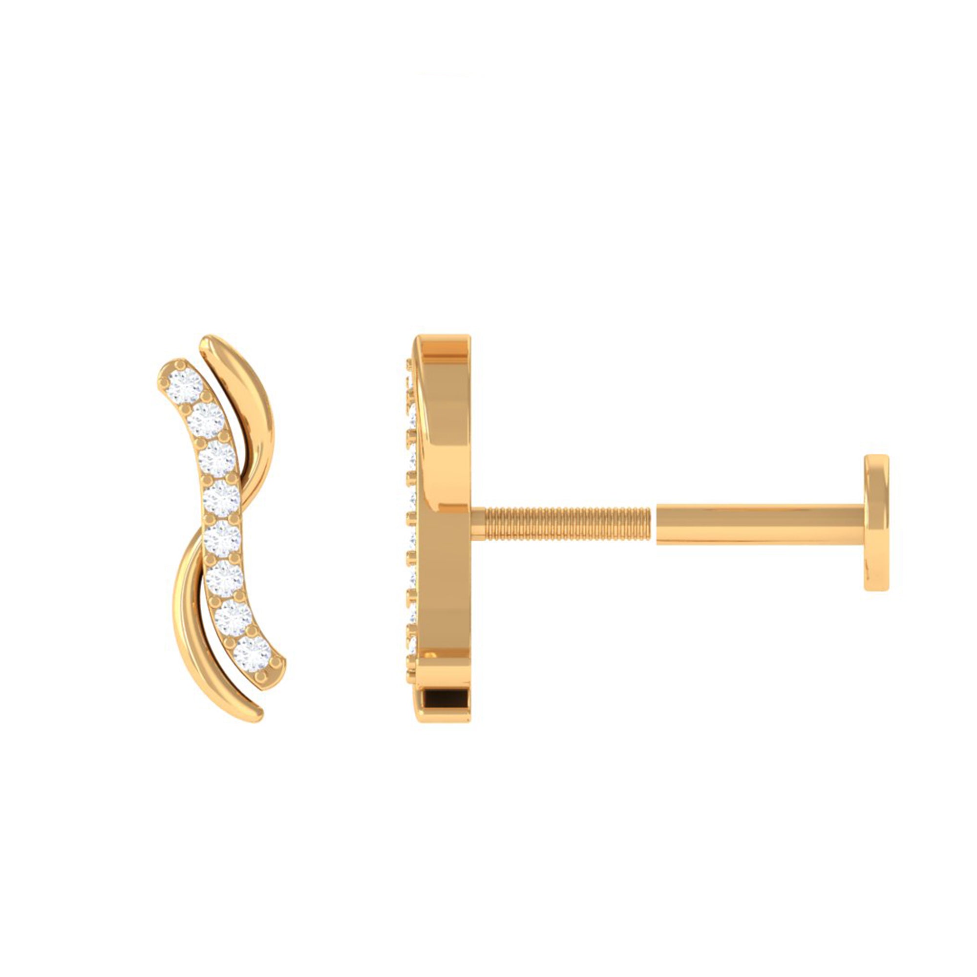 Diamond Wave Helix Piercing Earring