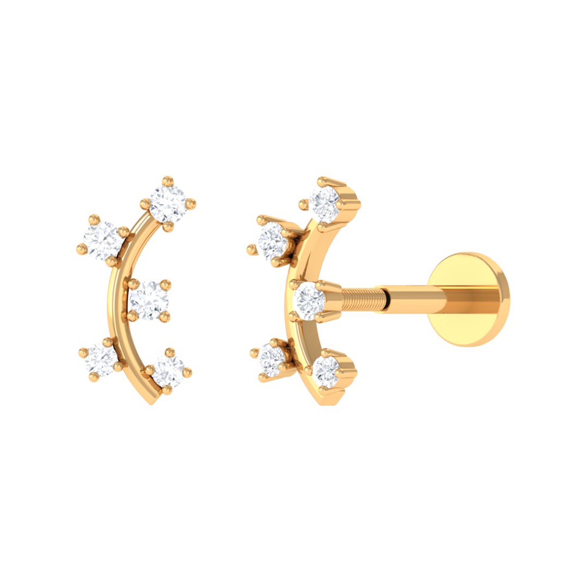 Diamond Curved Crawler Earring