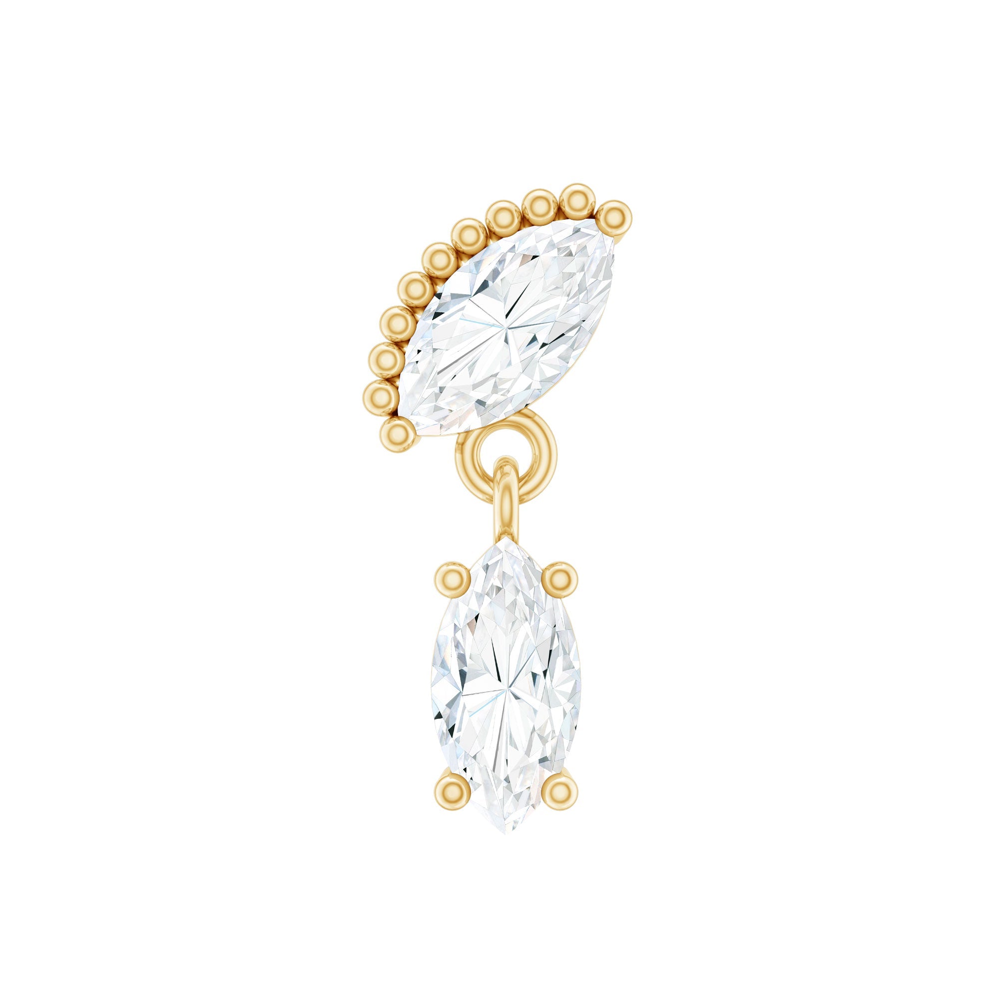 Certified Marquise Diamond Drop Earring for Helix Piercing