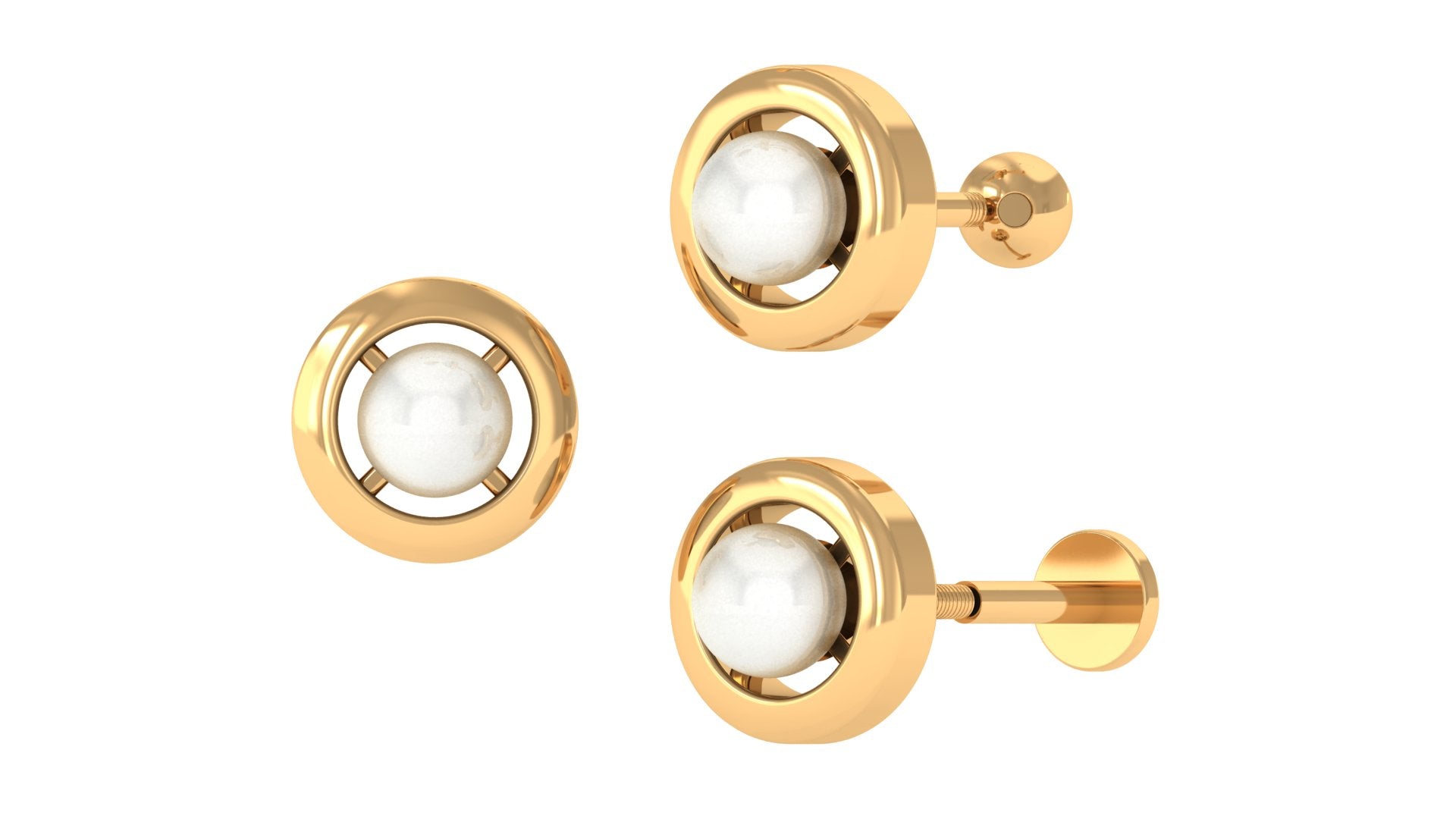 Circle Freshwater Pearl Earring for Helix Piercing