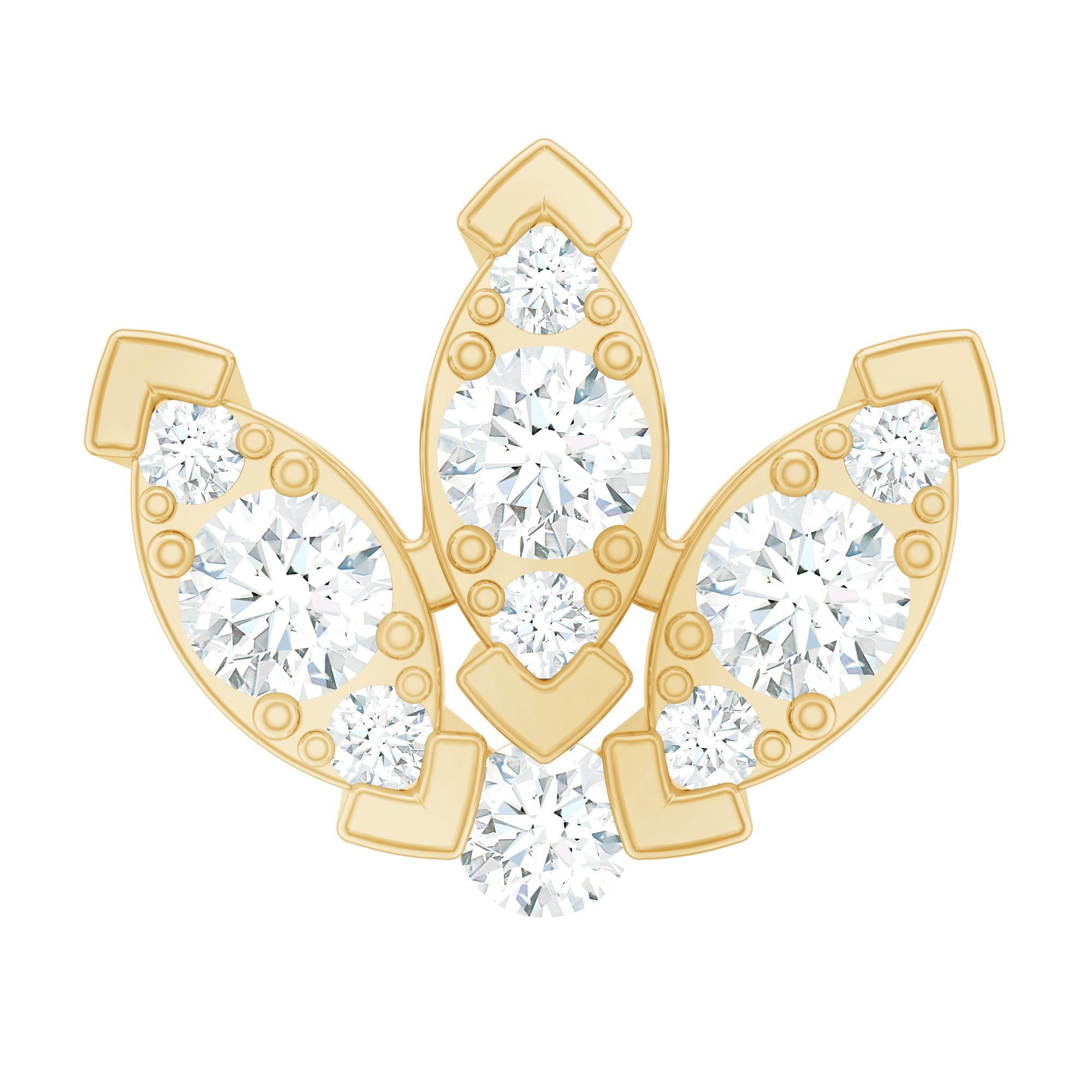 Exquisite Diamond Lotus Flower Earring for Helix Piercing