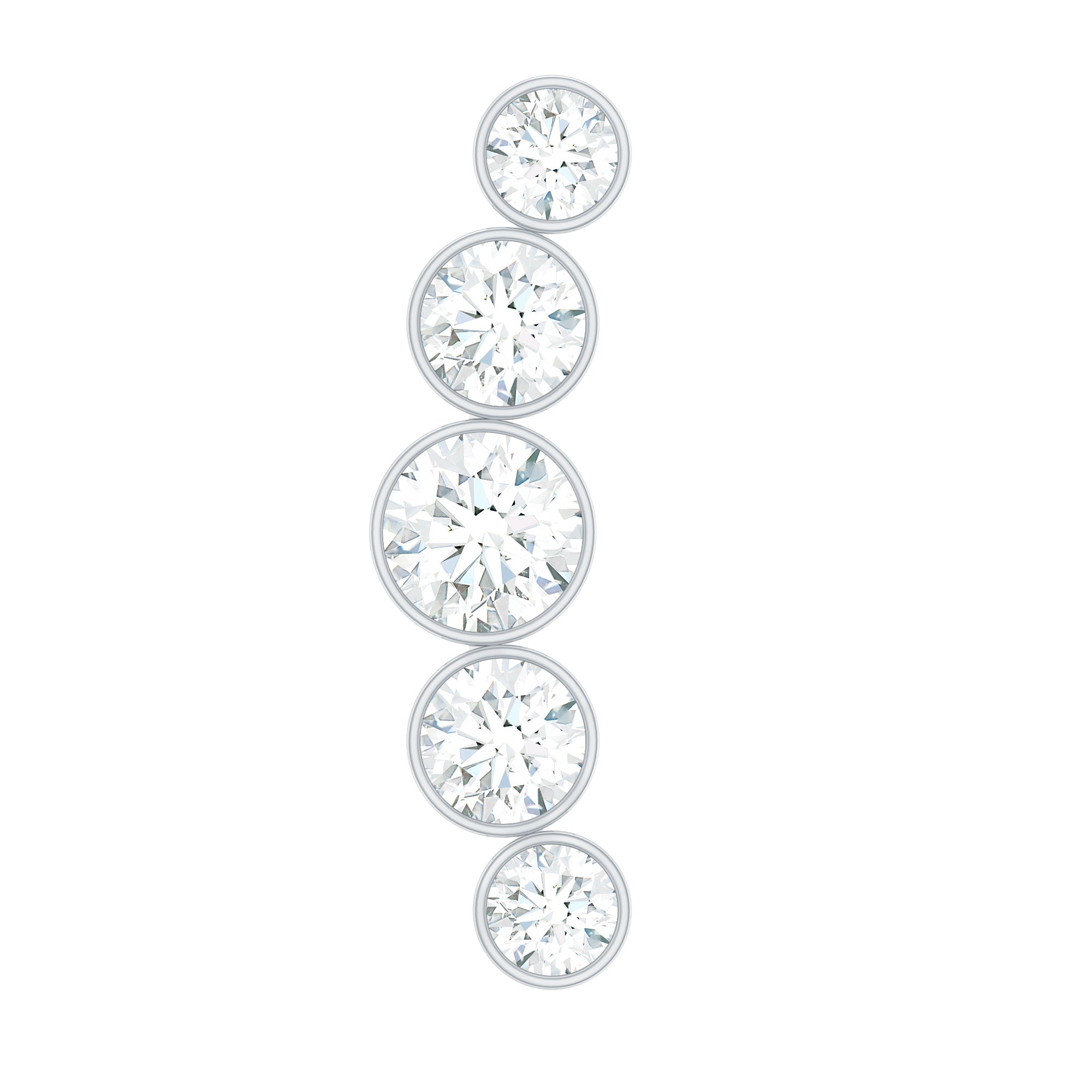 Bezel Set Round Moissanite Curved Crawler Earring