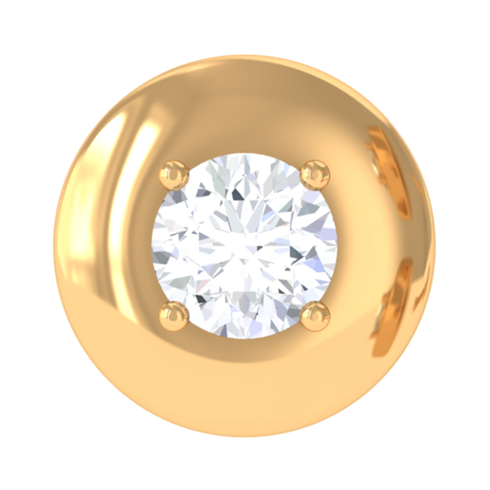 Moissanite Circle Solitaire Cartilage Earring in Gold