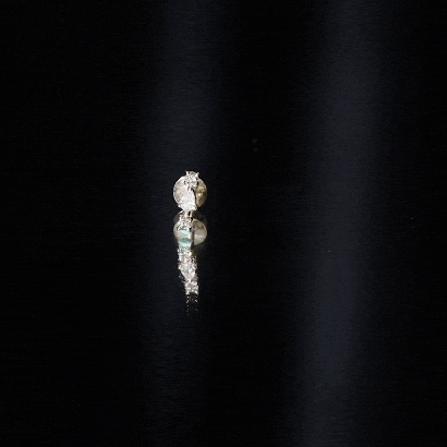 Simple Three Diamond Cartilage Earring with Flat Back