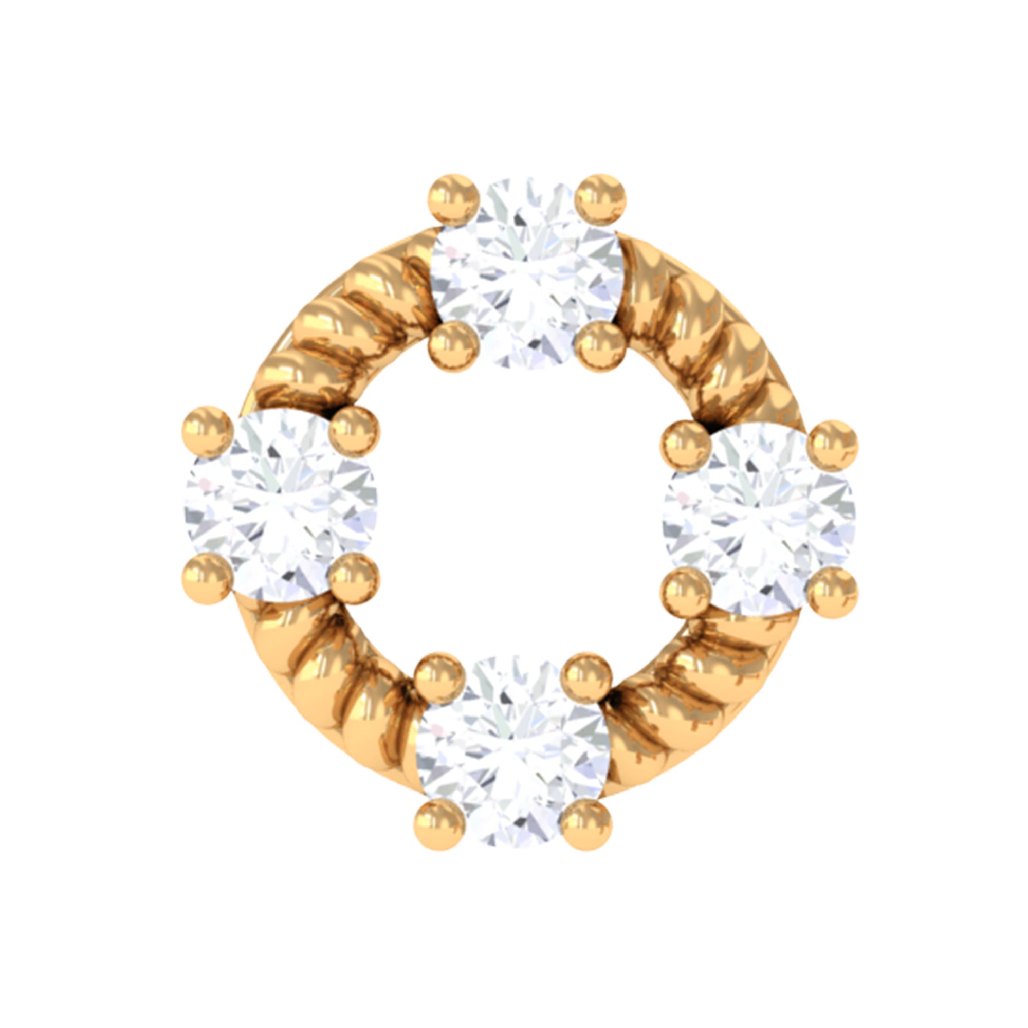 Moissanite Gold Twisted Rope Circle Earring