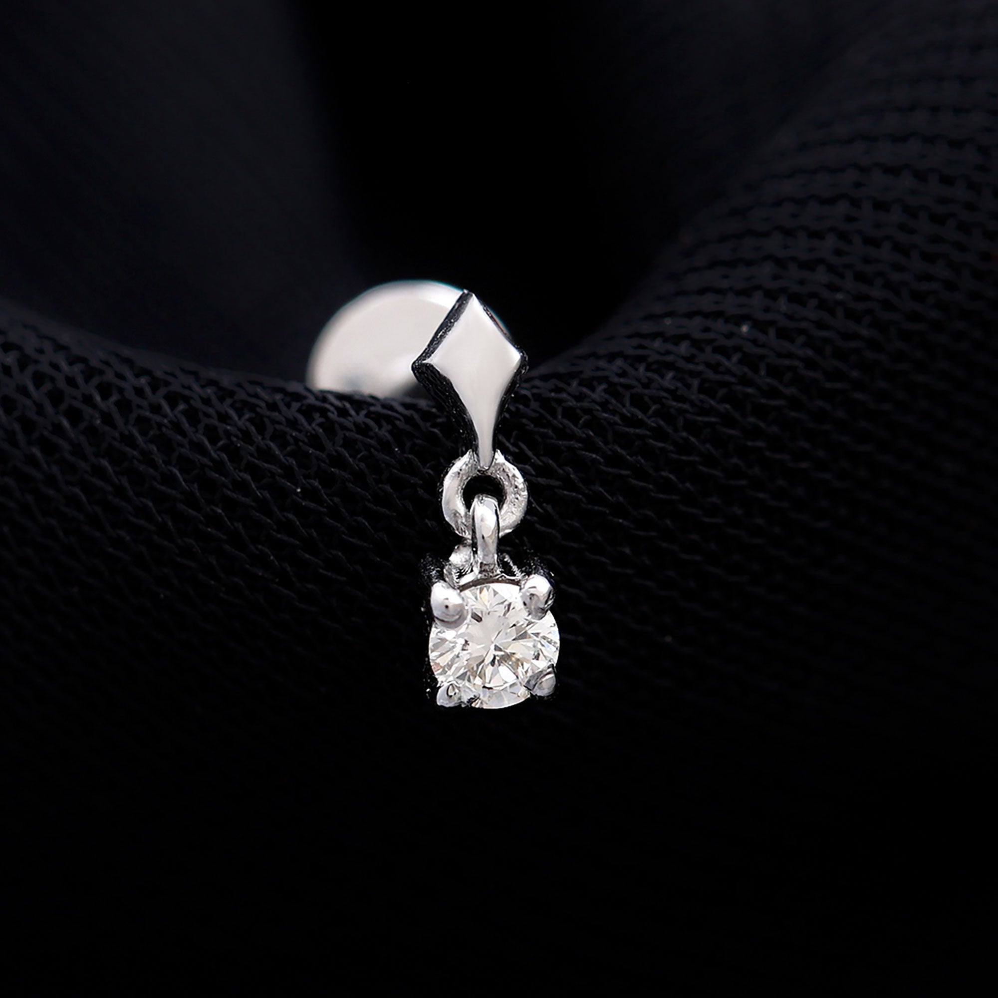 Diamond Dangling Earring for Helix Piercing