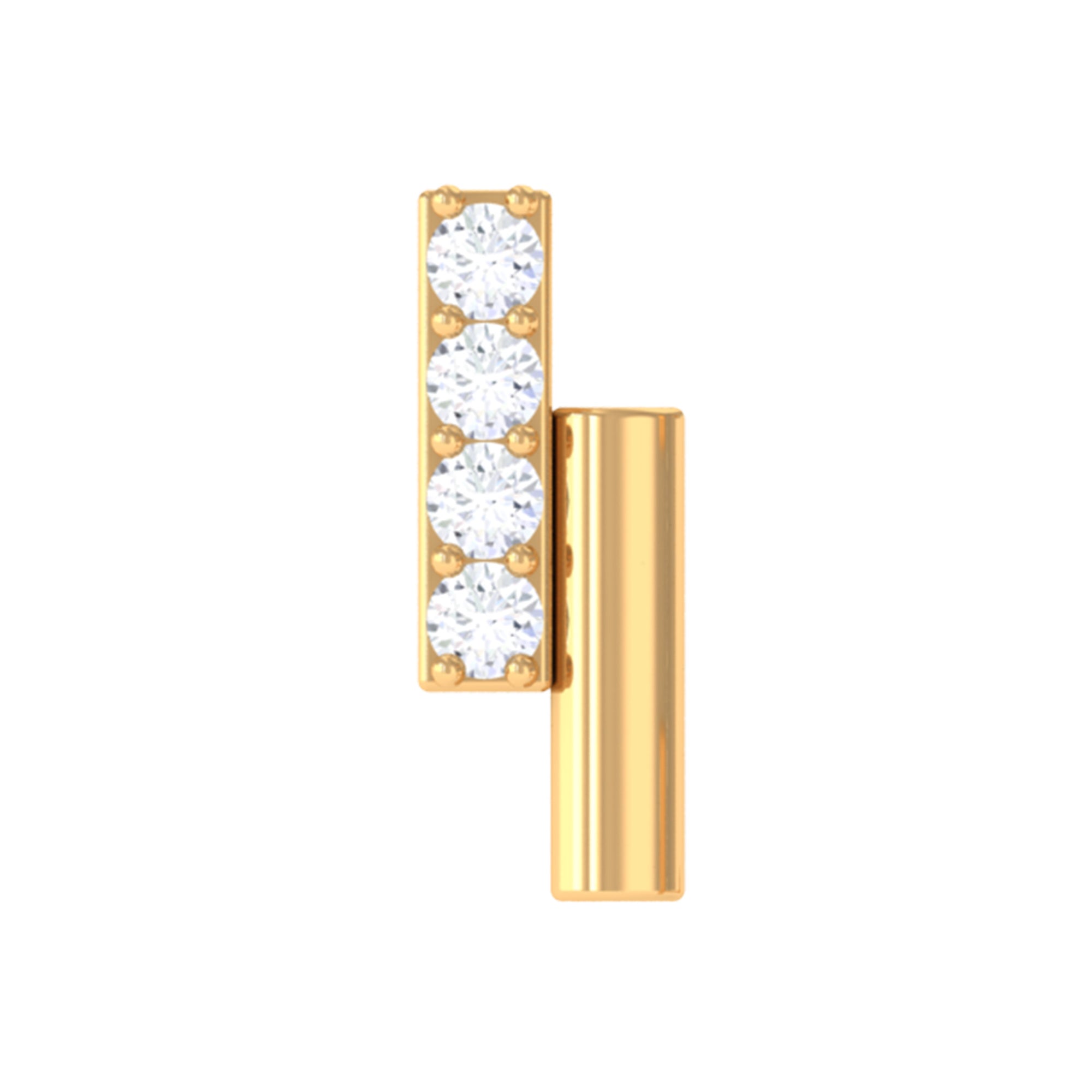 Minimalist Diamond Bar Gold Tragus Earring