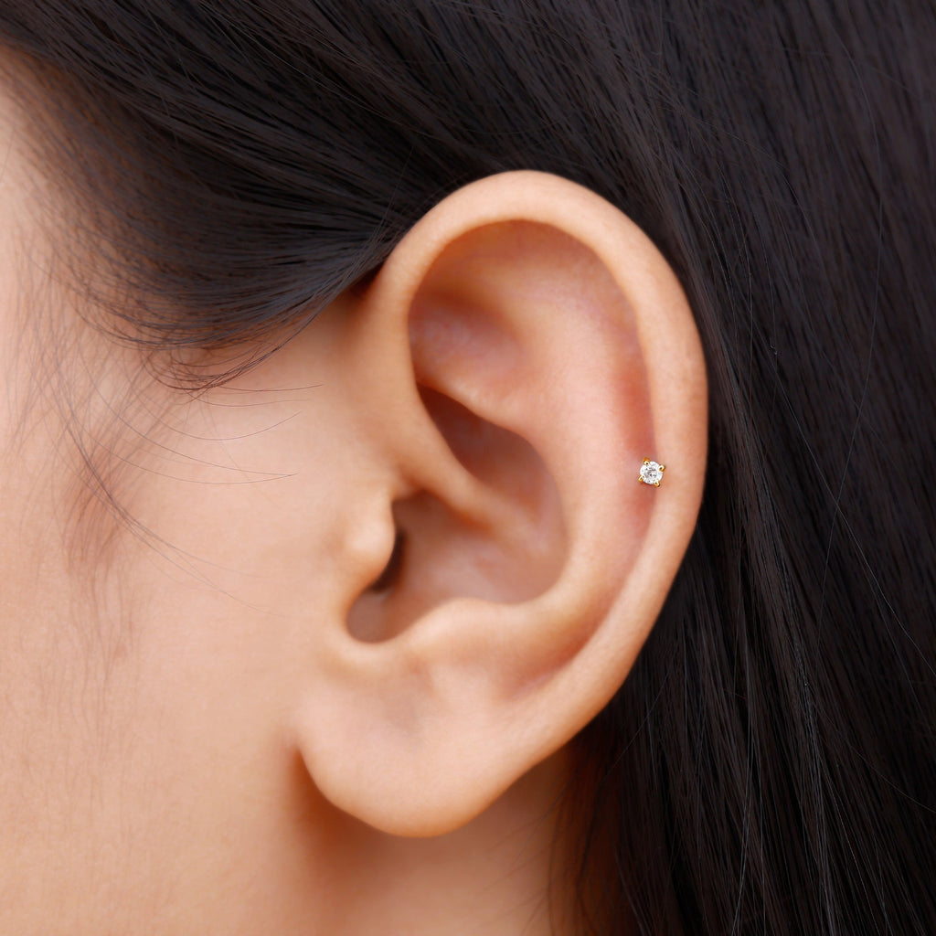 Natural Diamond Conch Piercing Earring