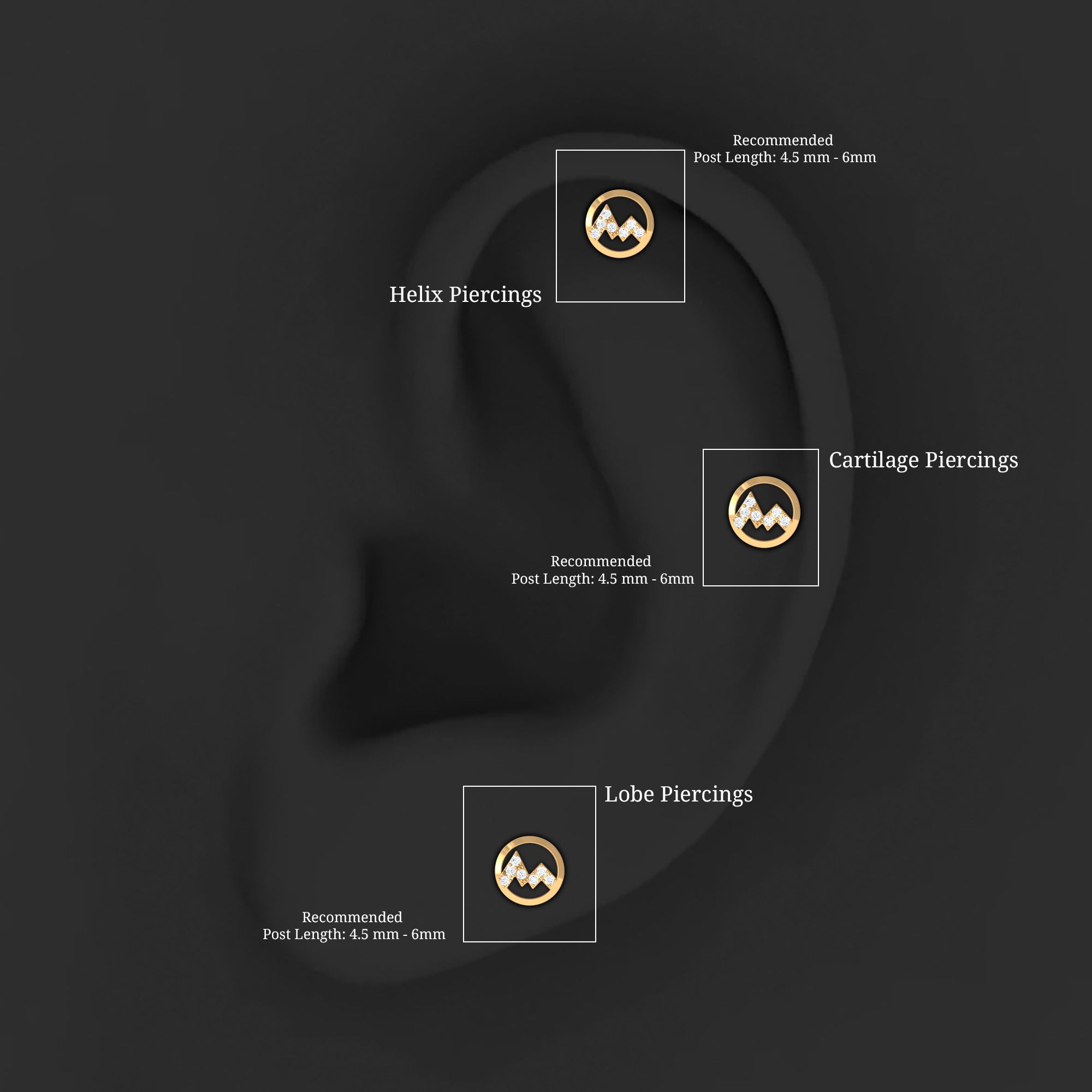 Genuine Diamond Unique Circle Earring for Cartilage Piercing