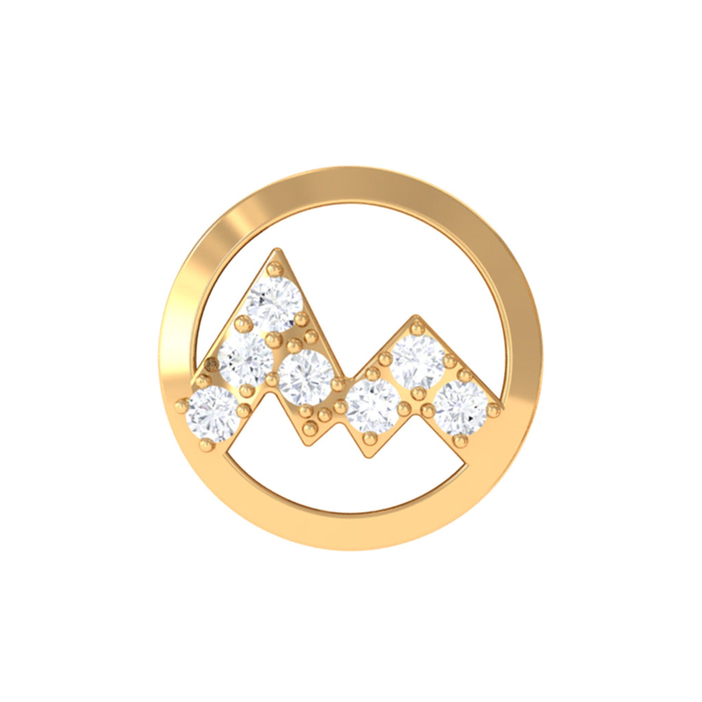 Genuine Diamond Unique Circle Earring for Cartilage Piercing