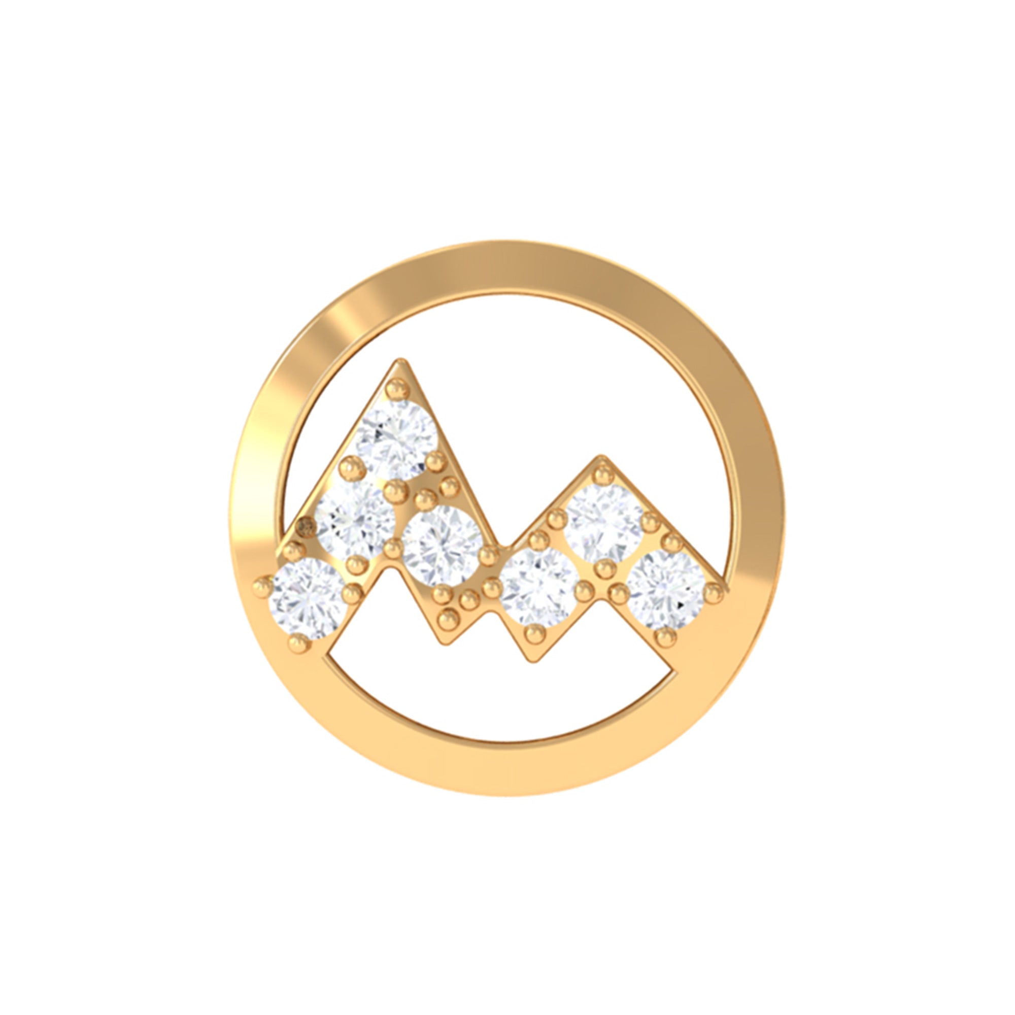 Genuine Diamond Unique Circle Earring for Cartilage Piercing