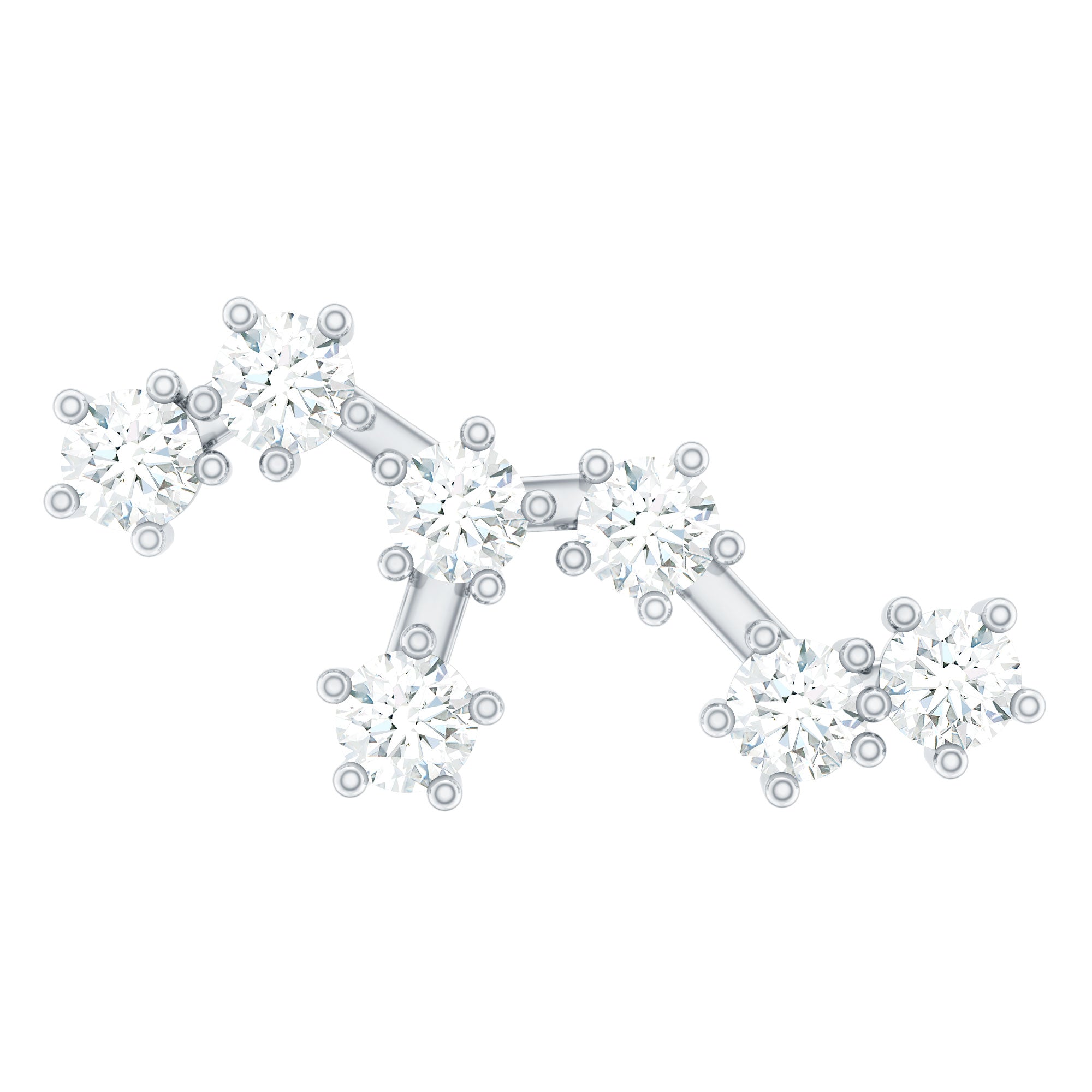 Certified Moissanite Leo Zodiac Ear Climber Earring