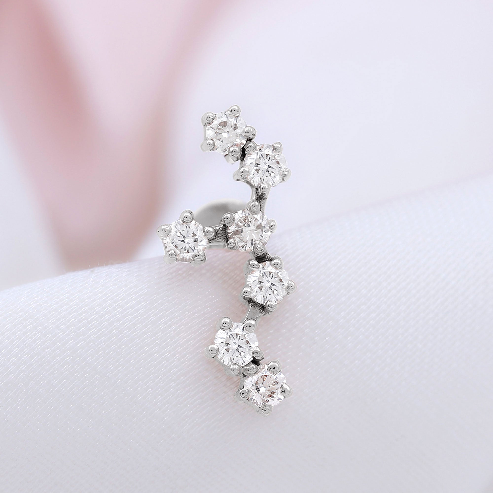 Certified Moissanite Leo Zodiac Ear Climber Earring