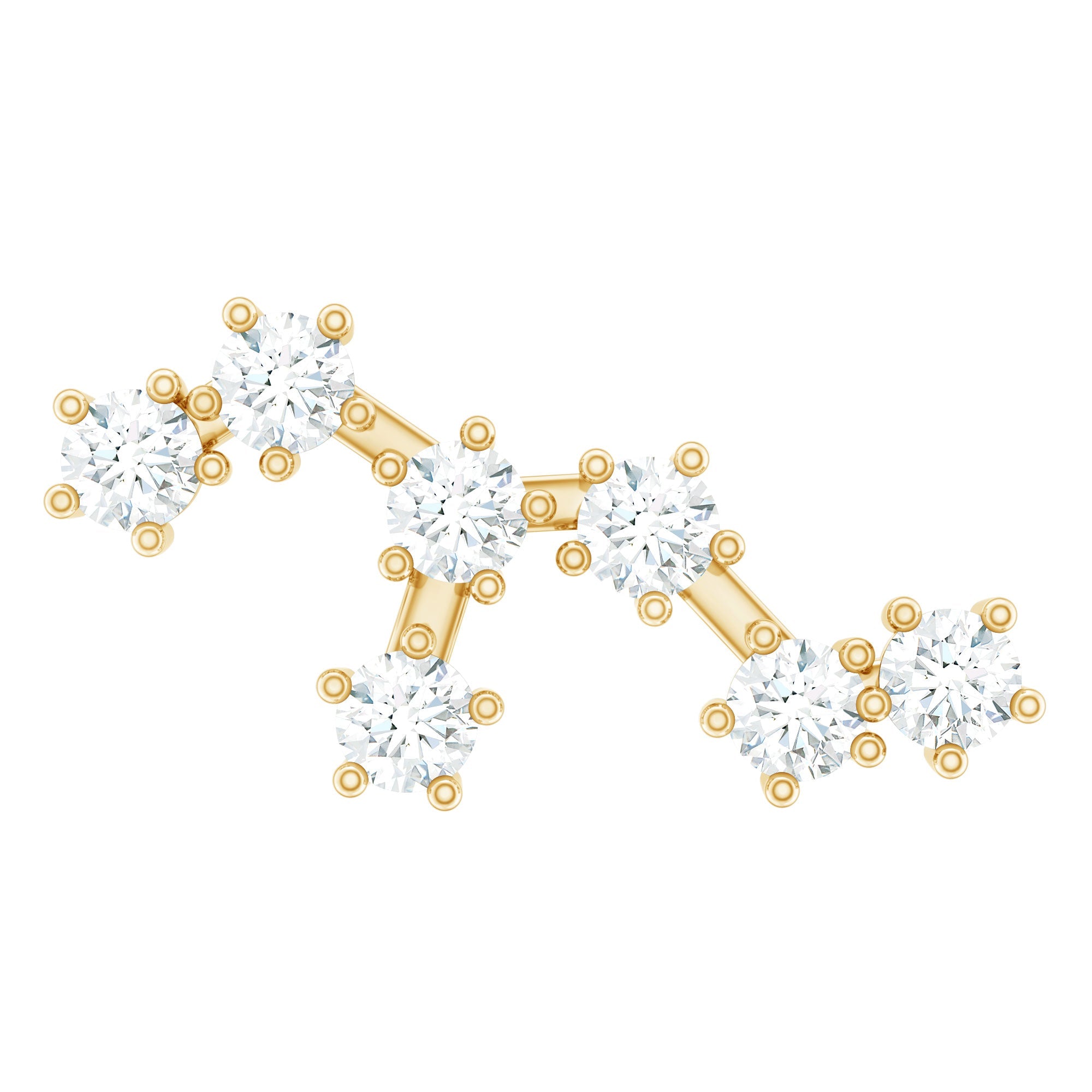 Certified Moissanite Leo Zodiac Ear Climber Earring