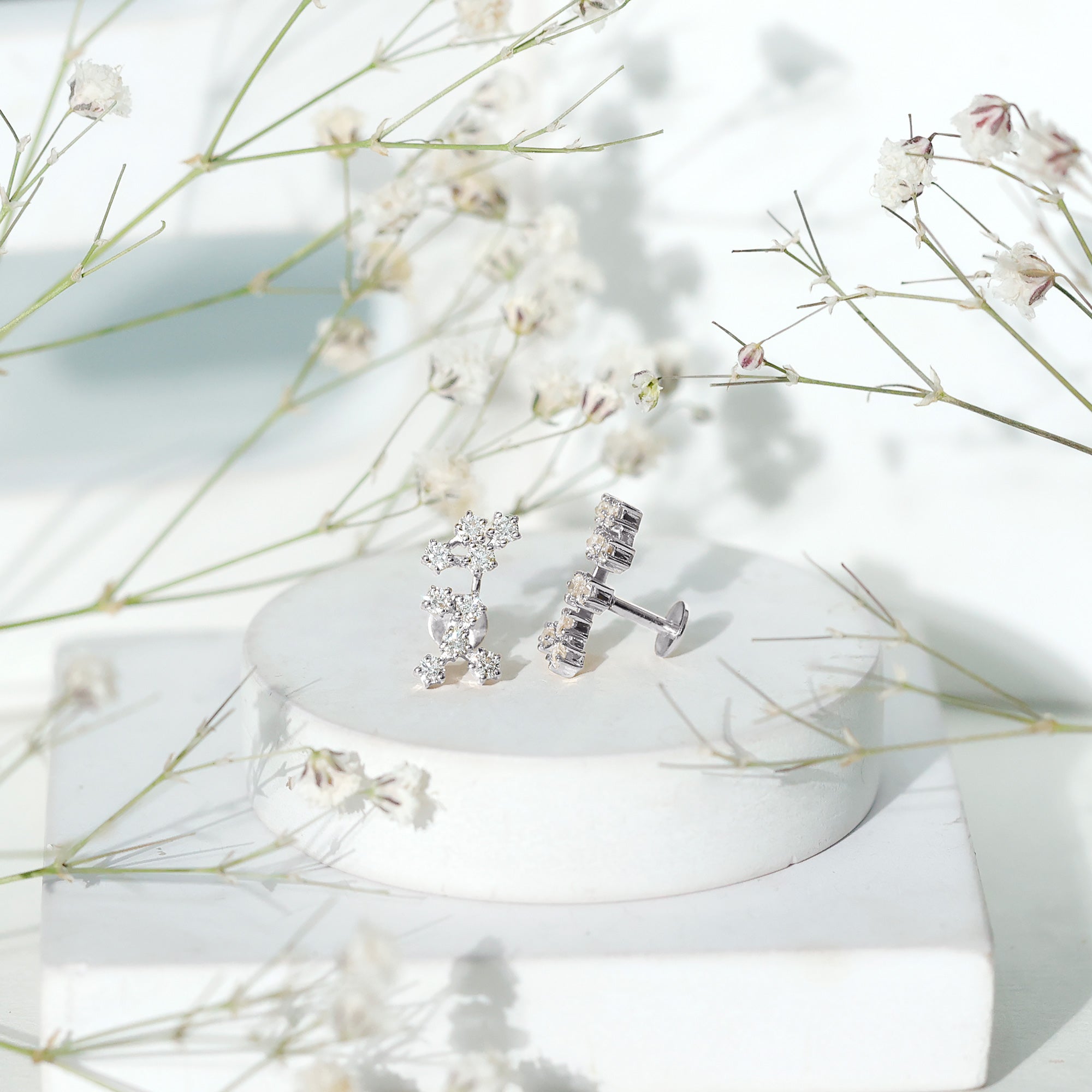 Diamond Sagittarius Zodiac Earring for Helix Piercing