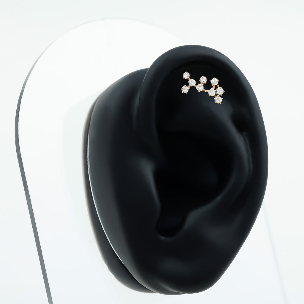 Diamond Sagittarius Zodiac Earring for Helix Piercing