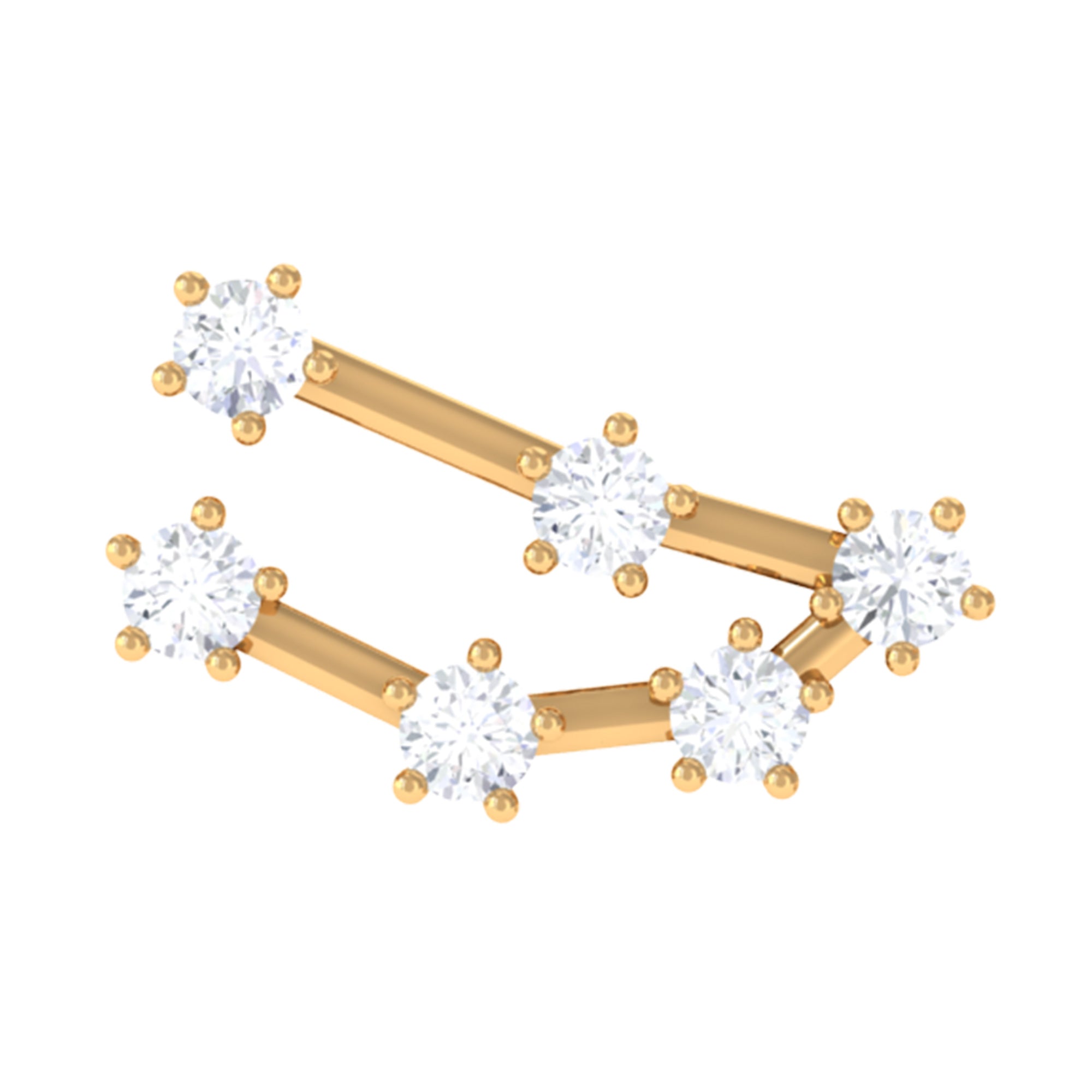 Certified Moissanite Capricorn Zodiac Ear Crawler Earring