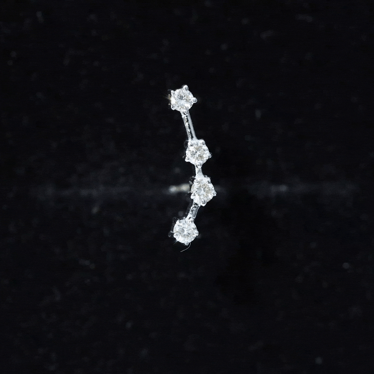 Moissanite Ear Climber Aquarius Earring